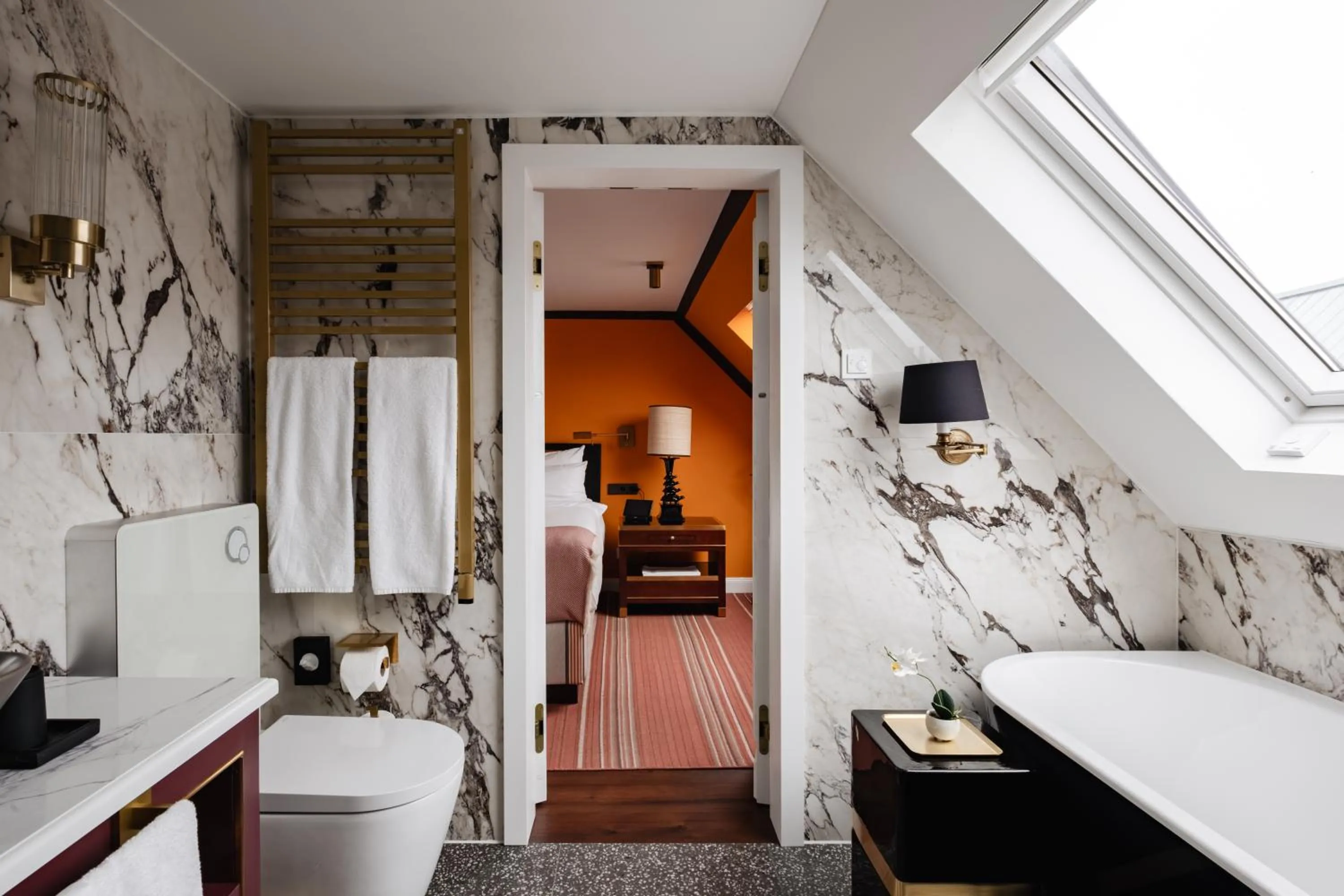 Bathroom, Bed in House of Hütter- Münchner Kindl, Small Luxury Hotels of the World