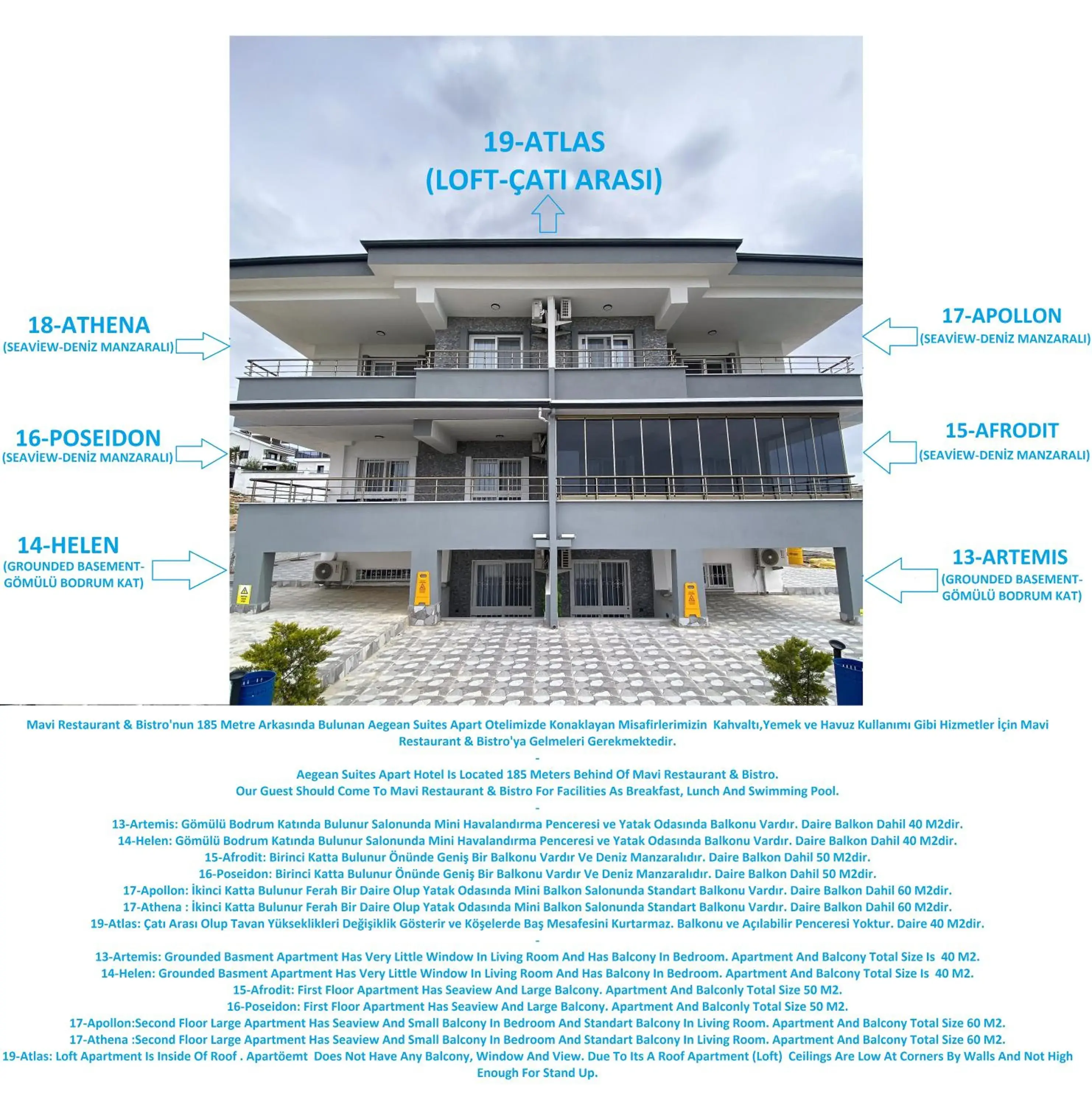 One-bedroom Loft Apartment in Mavi Restaurant & Apartments 3 One-bedroom Loft Apartment in Mavi Restaurant & Apartments 3