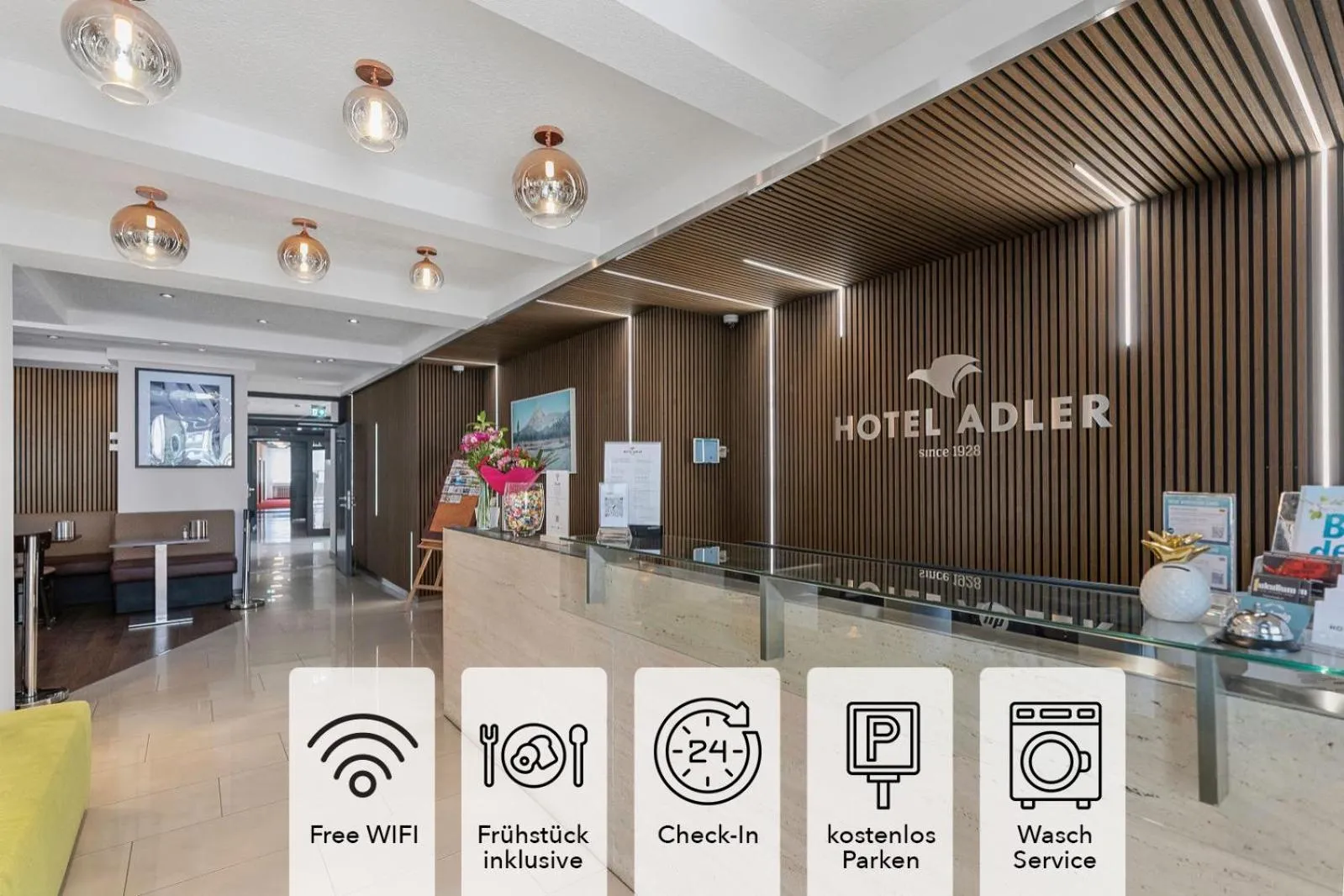 Lobby or reception in Hotel Adler