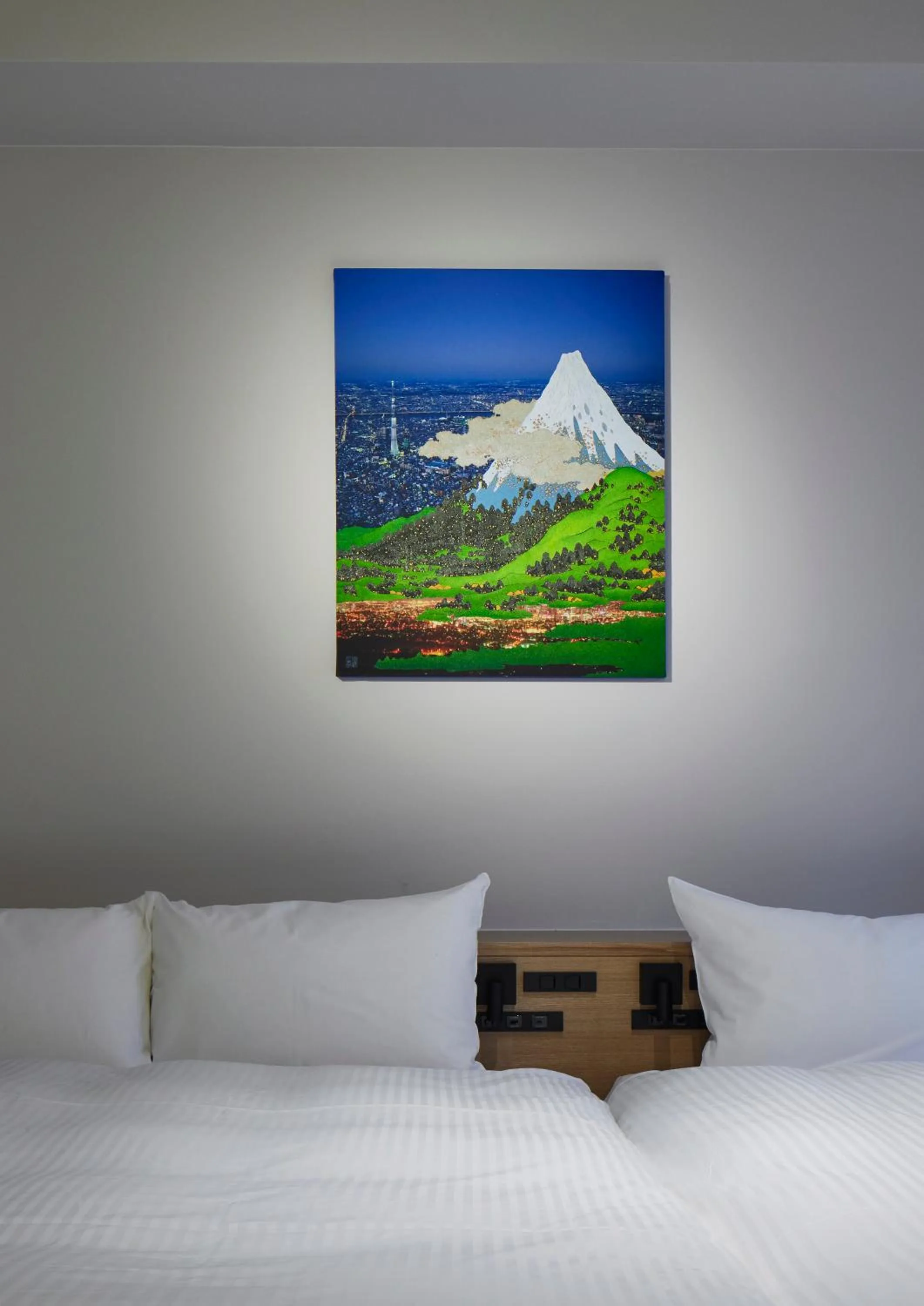 Decorative detail, Bed in Minn Asakusa Kuramae North