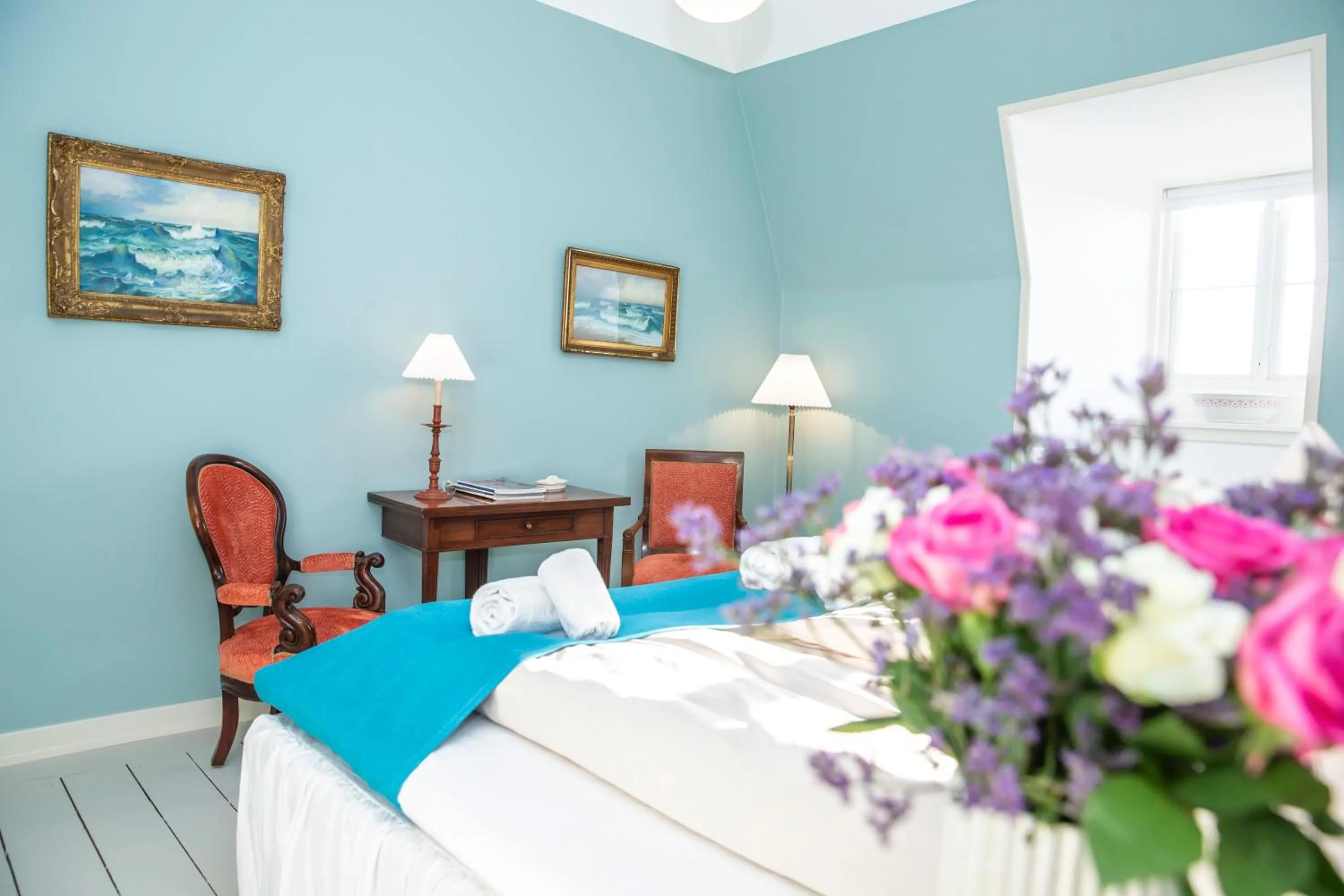 Bed in Fuglsang Herregaard Hotel