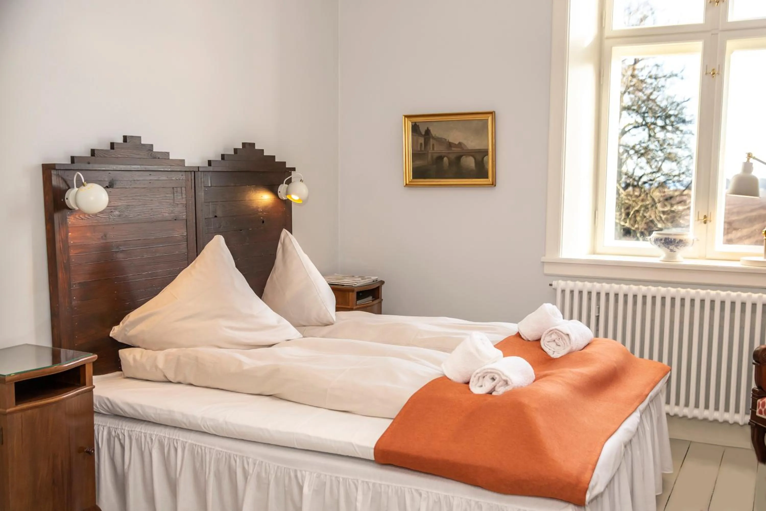 Bed in Fuglsang Herregaard Hotel