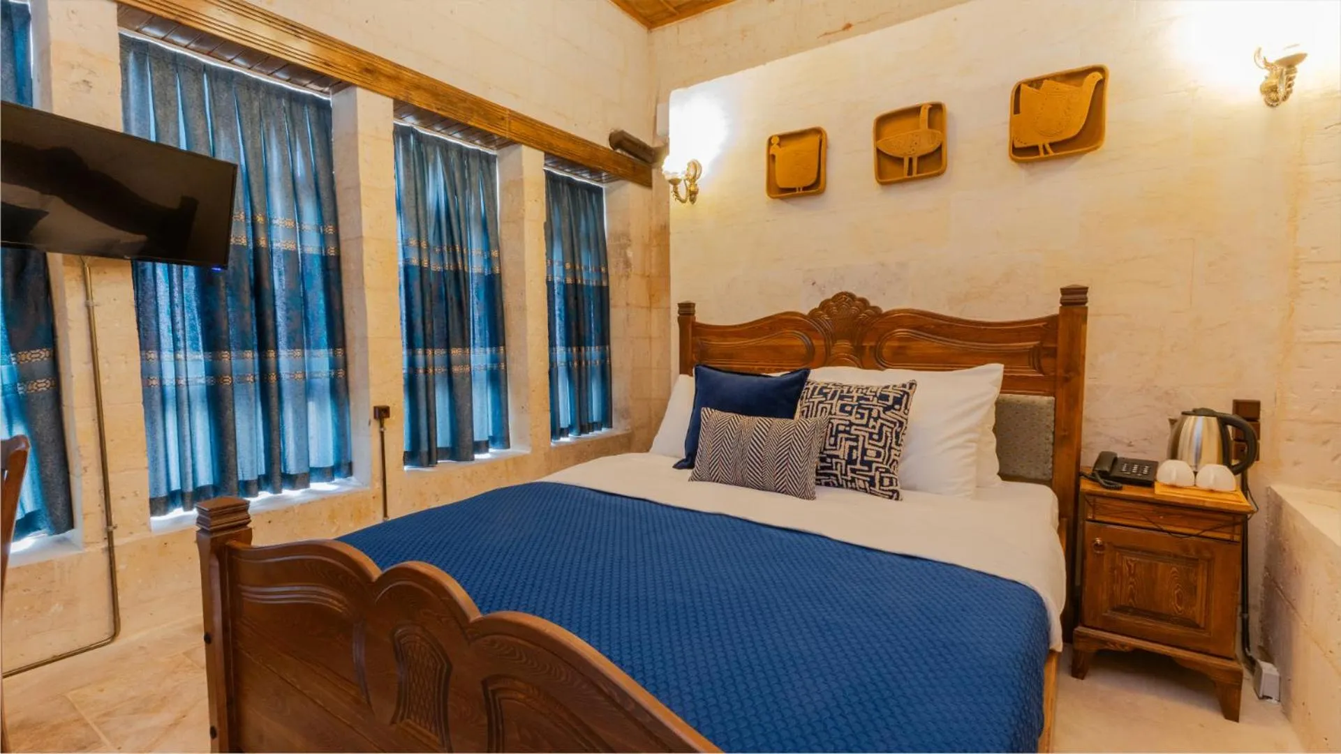 Bedroom, Bed in Stone House by Cevahir