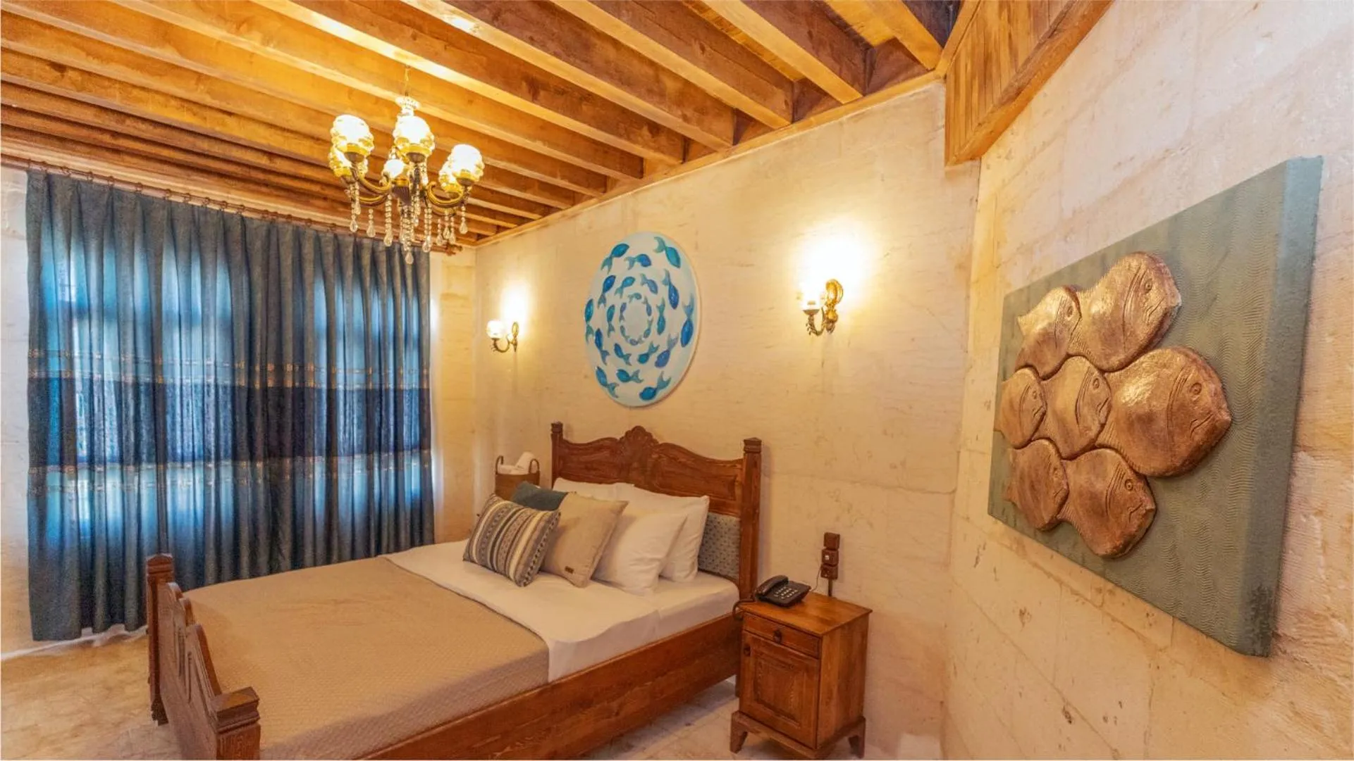 Bedroom, Bed in Stone House by Cevahir