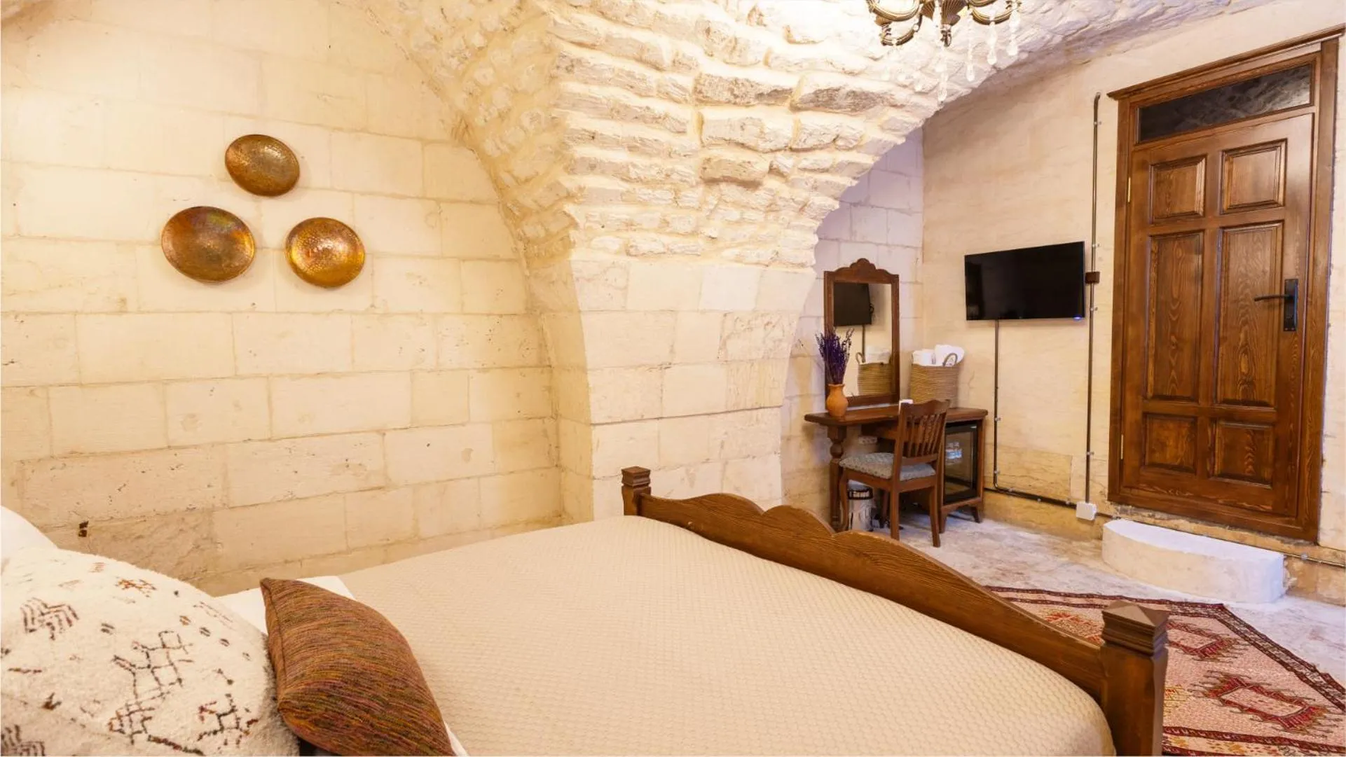 Bedroom, Bed in Stone House by Cevahir
