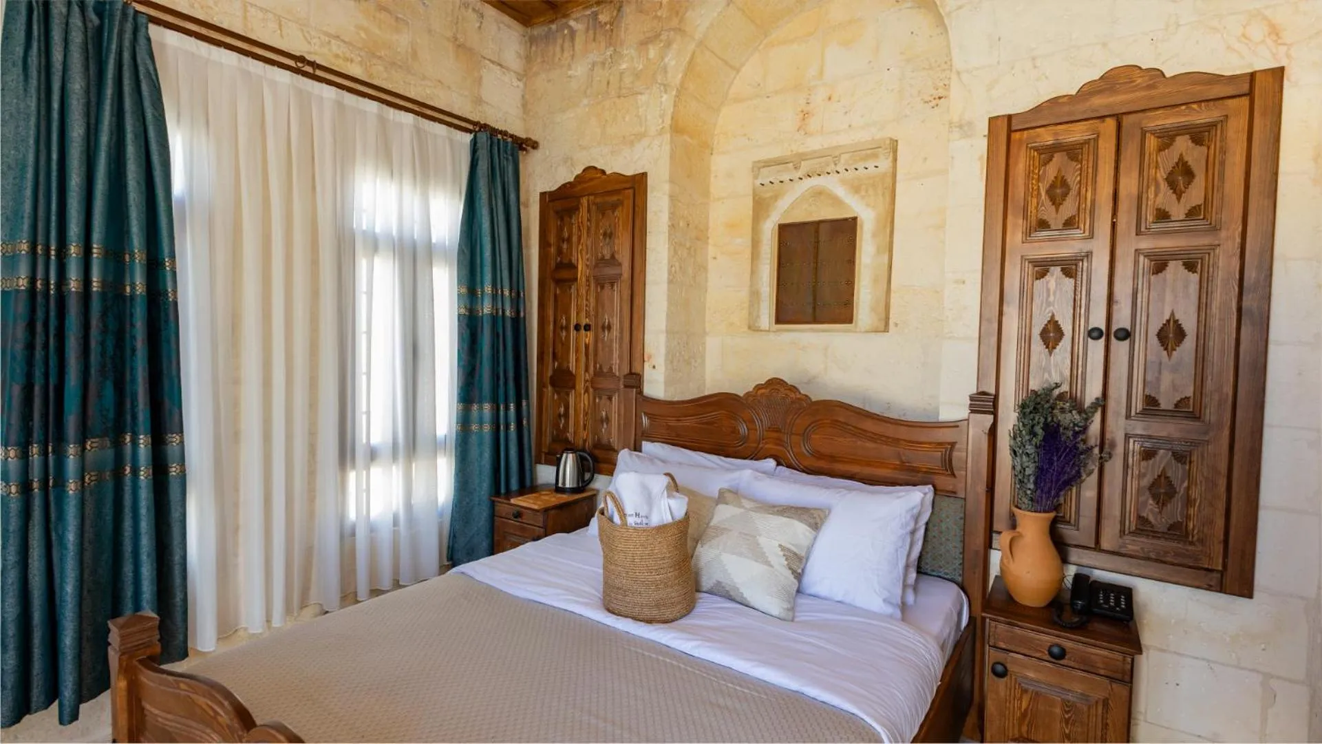 Bedroom, Bed in Stone House by Cevahir