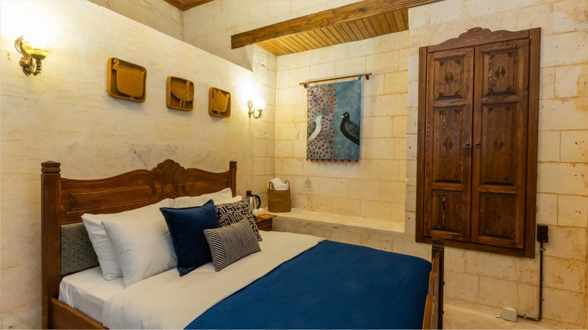 Bedroom, Bed in Stone House by Cevahir