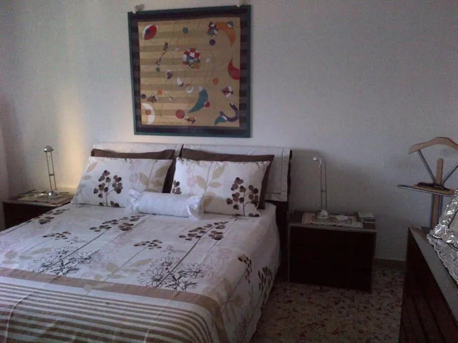 Bedroom, Bed in Riccio di Mare - Large and bright flat on the sea