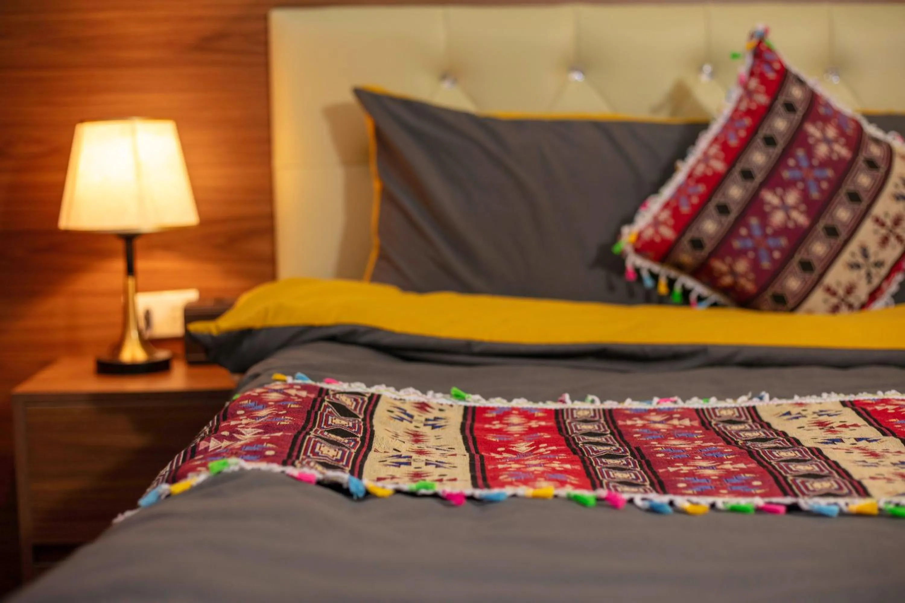 Decorative detail, Bed in Little View Homestay