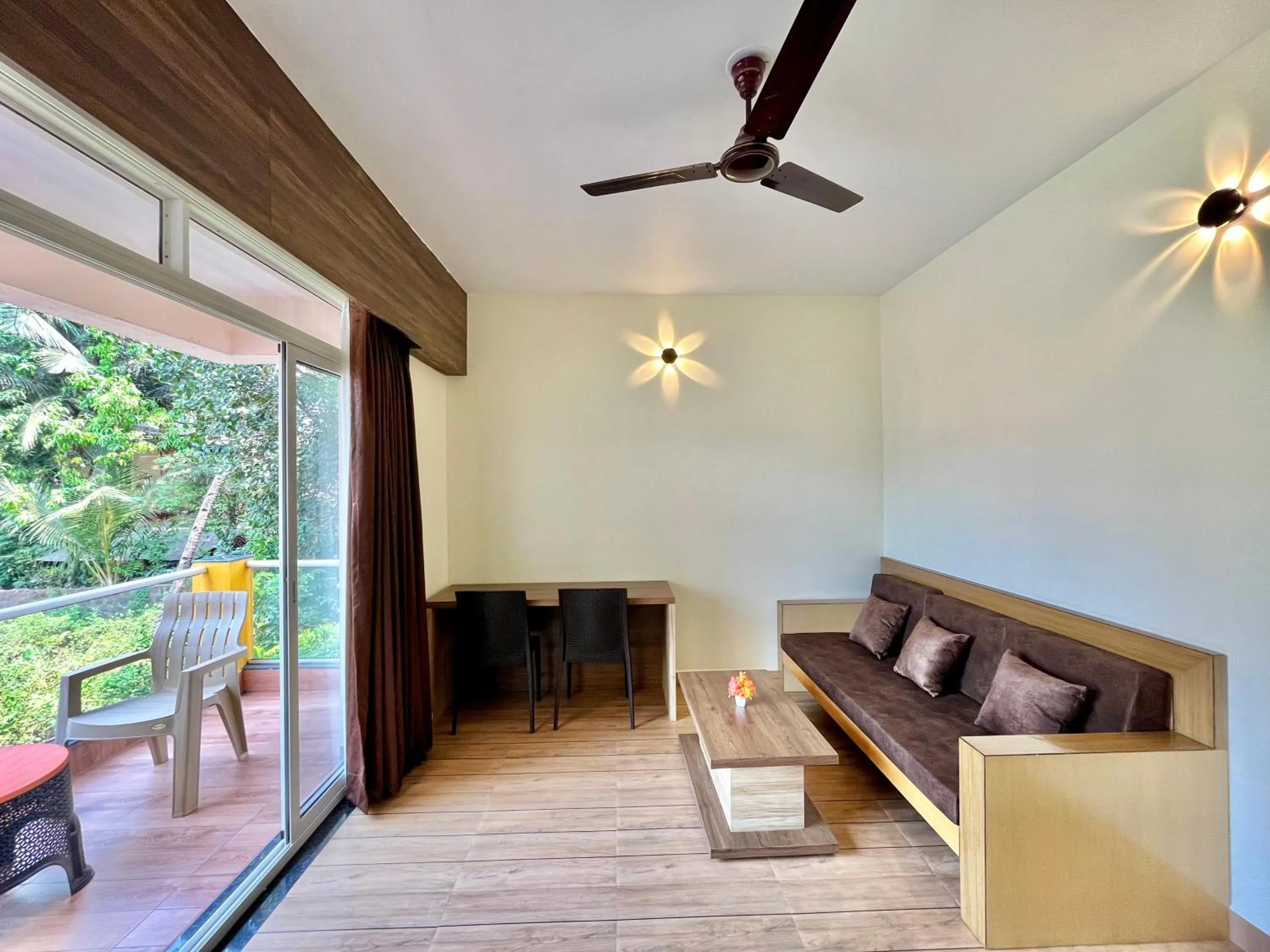Living room in Lykke Suites- 2-min Drive to Colva Beach-By Goan Felicidade Hospitality PVT LTD
