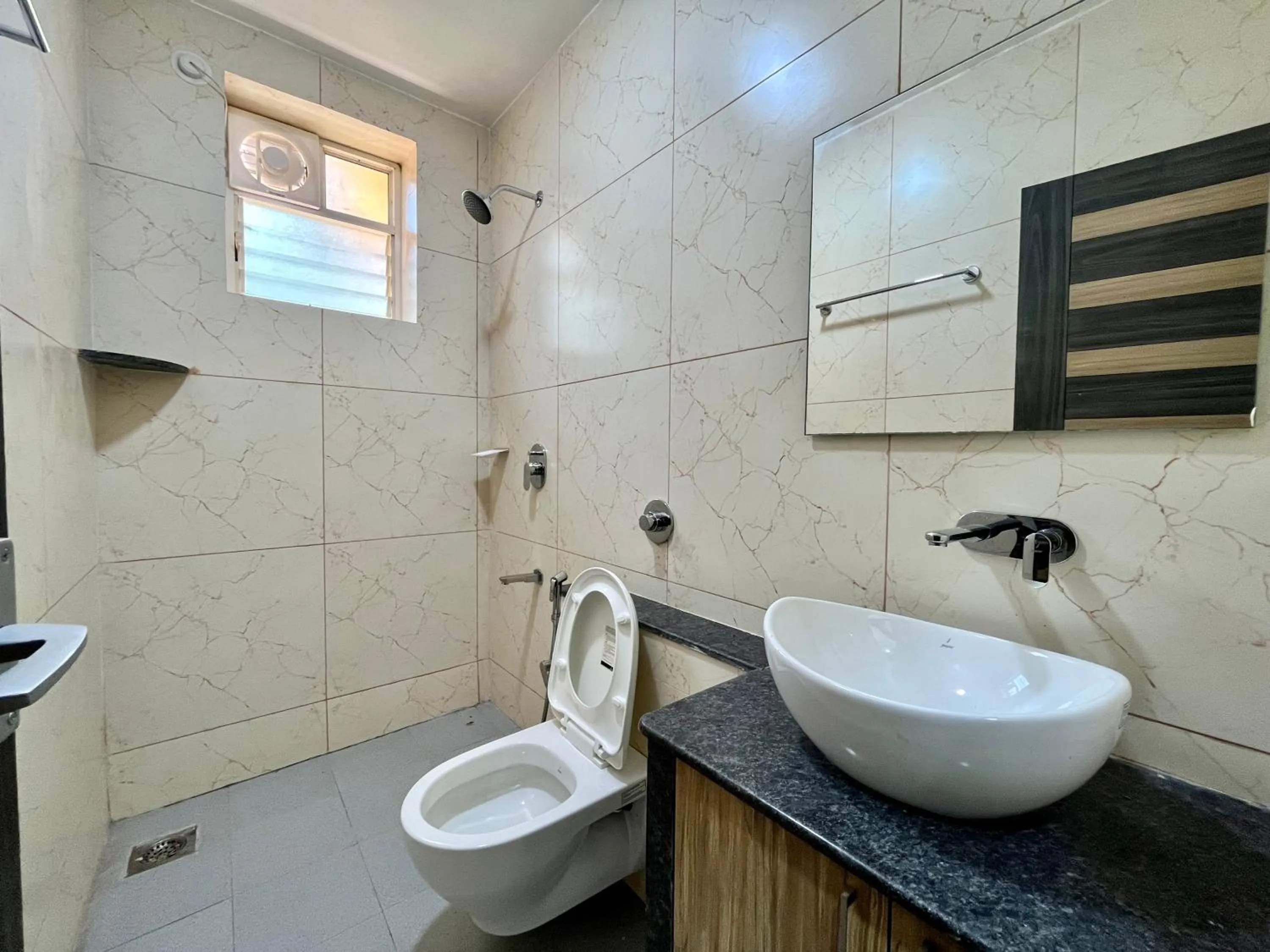 Shower in Lykke Suites- 2-min Drive to Colva Beach-By Goan Felicidade Hospitality PVT LTD