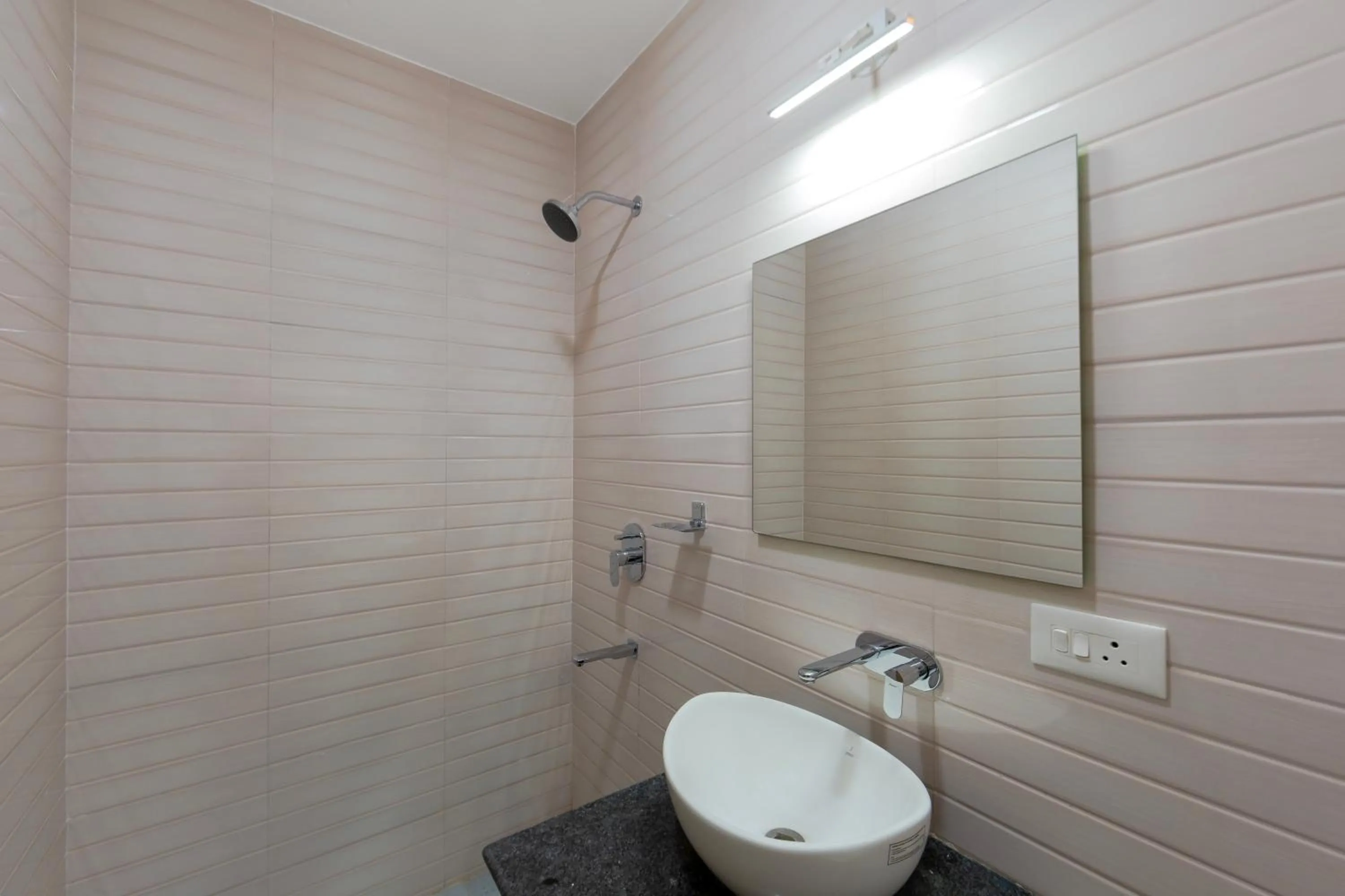 Shower in Lykke Suites- 2-min Drive to Colva Beach-By Goan Felicidade Hospitality PVT LTD