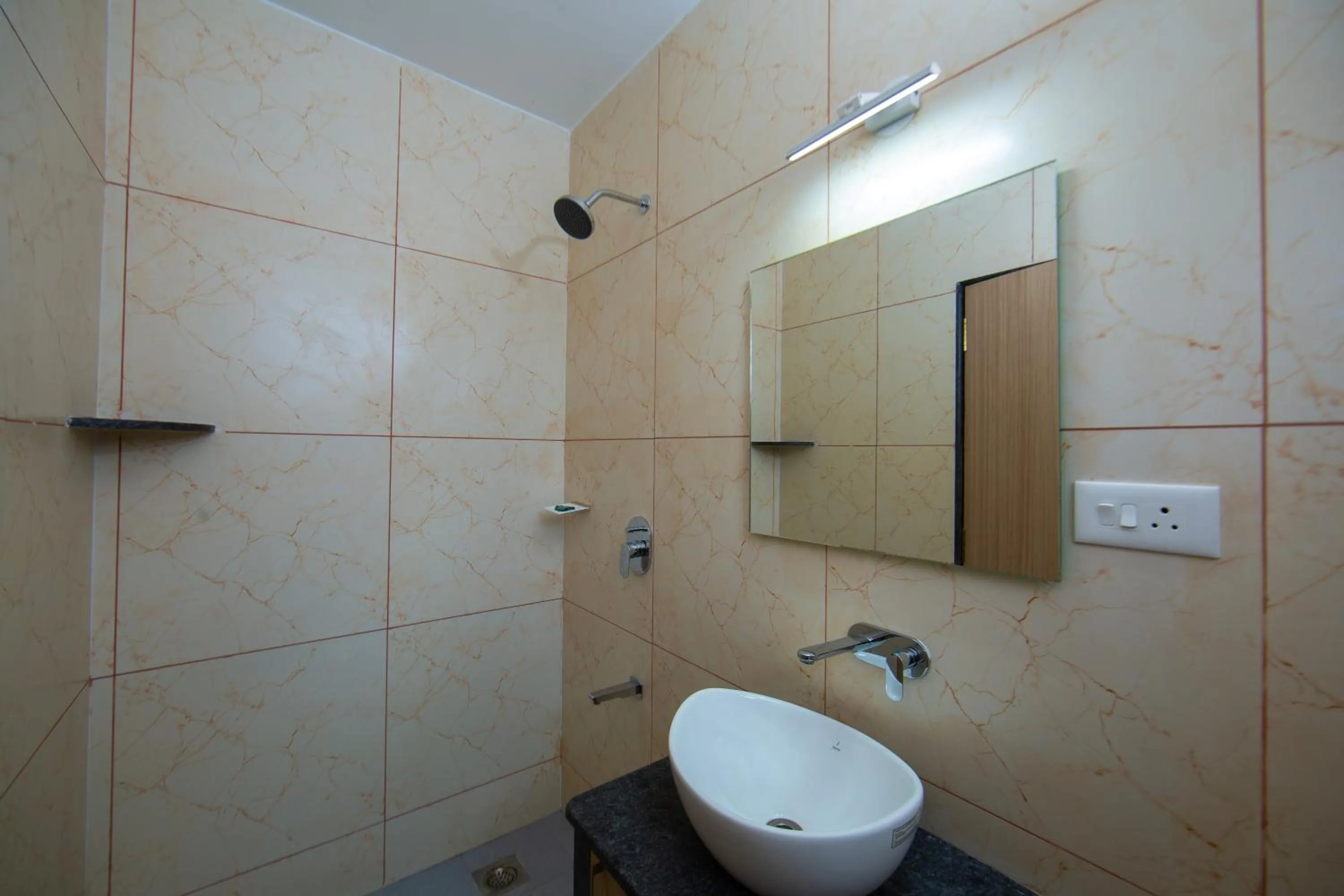 Bathroom in Lykke Suites- 2-min Drive to Colva Beach-By Goan Felicidade Hospitality PVT LTD