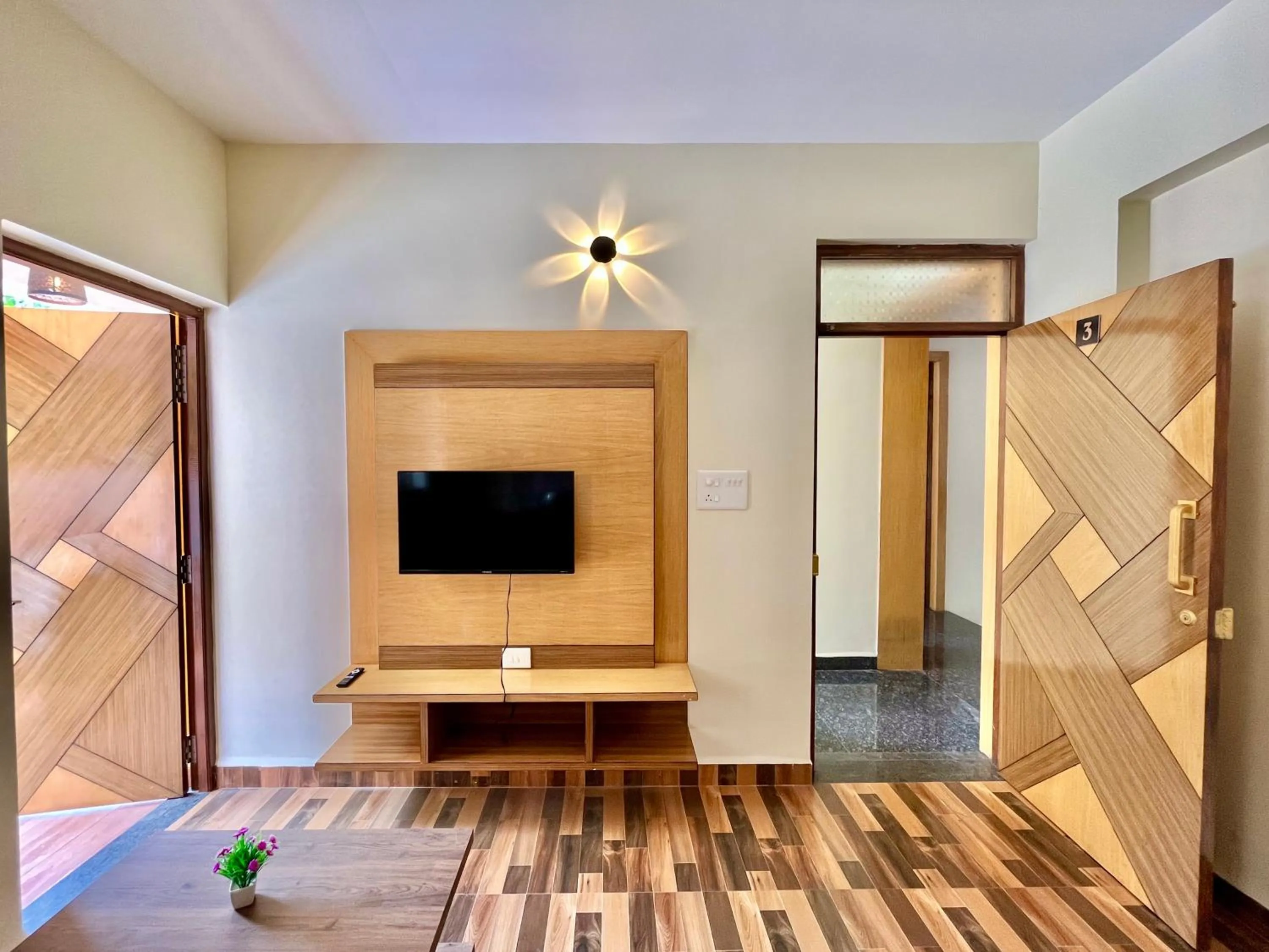 TV and multimedia in Lykke Suites- 2-min Drive to Colva Beach-By Goan Felicidade Hospitality PVT LTD