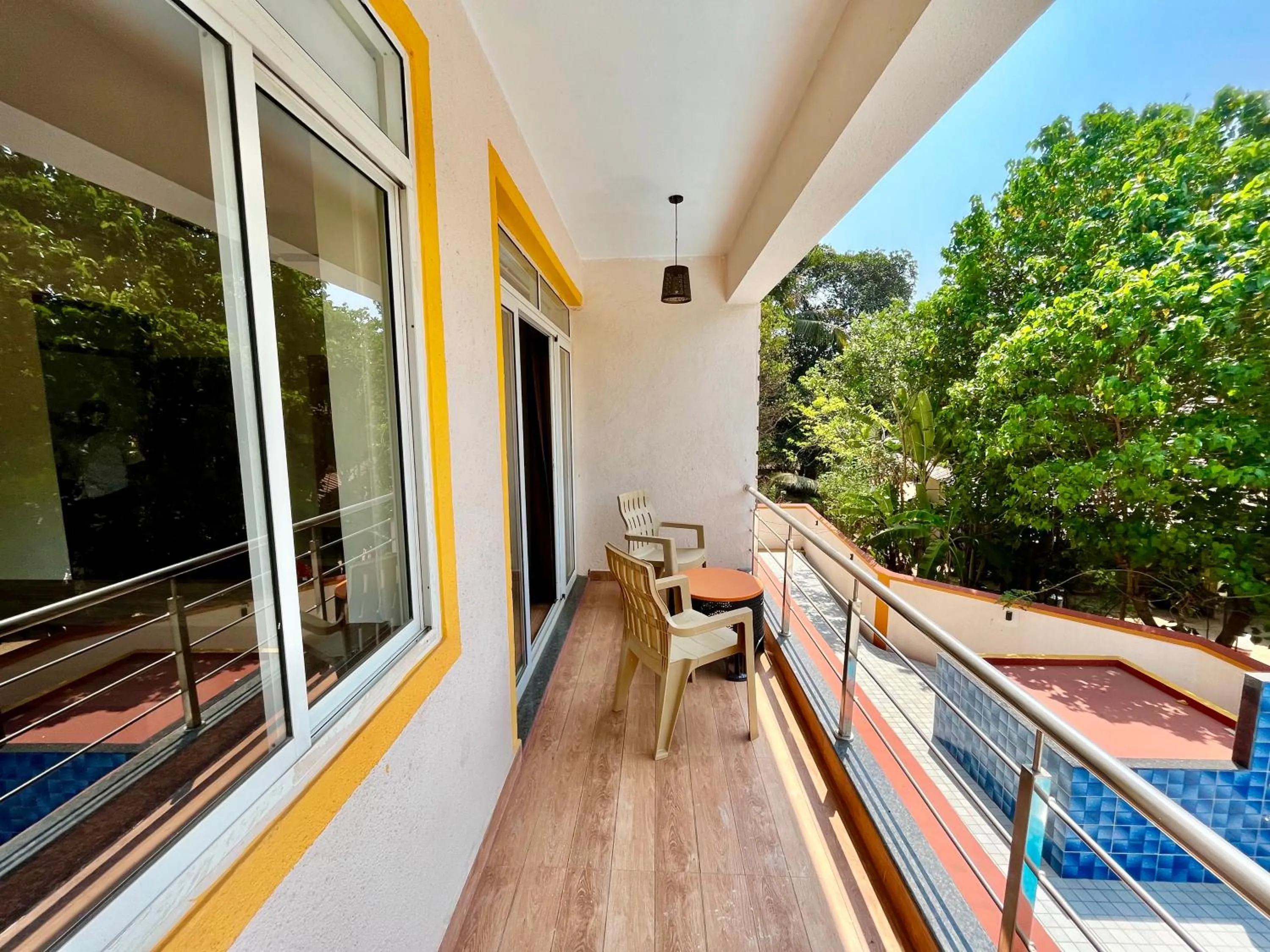 Balcony/Terrace in Lykke Suites- 2-min Drive to Colva Beach-By Goan Felicidade Hospitality PVT LTD