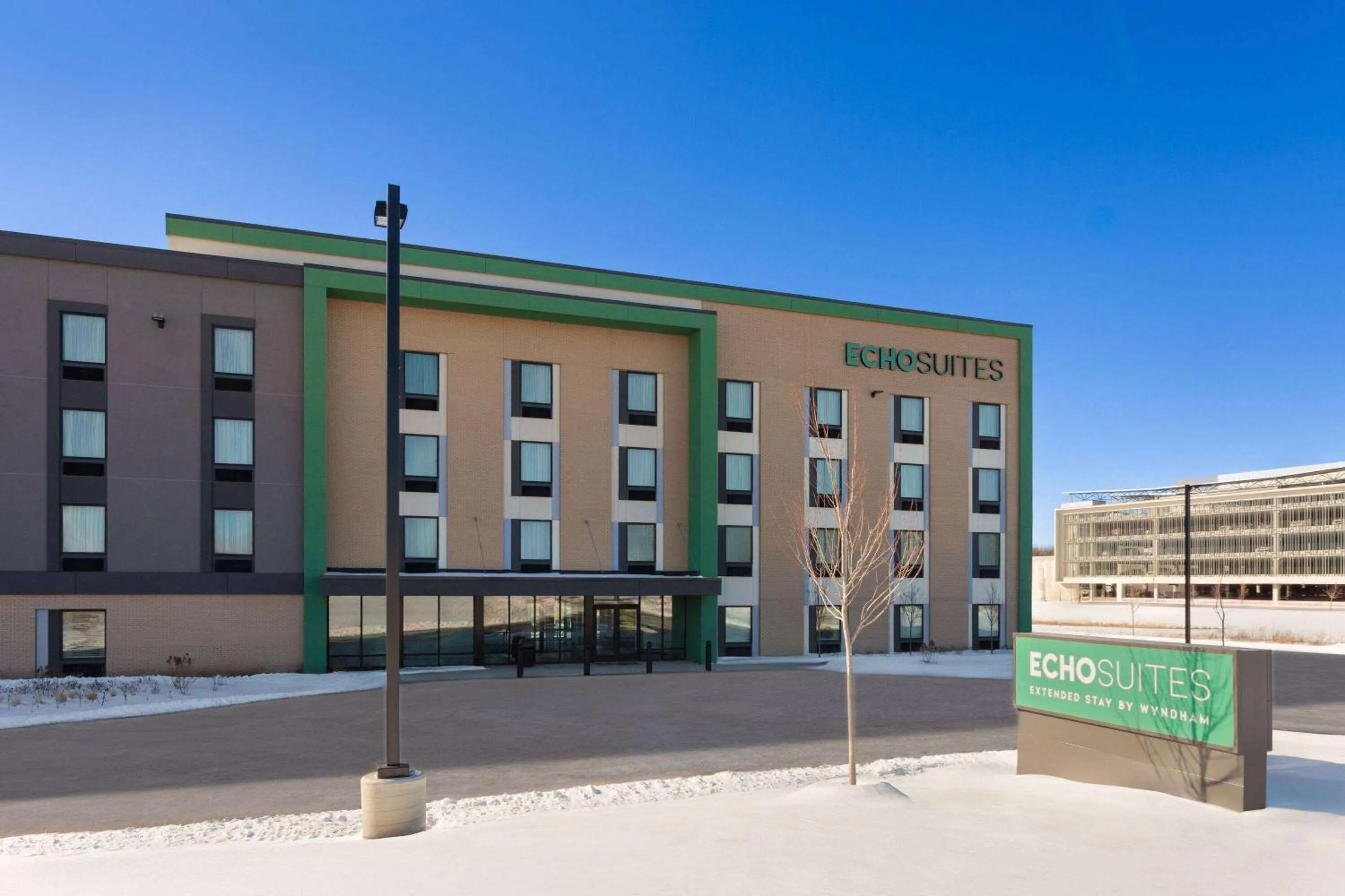 Property building in ECHO Suites Extended Stay by Wyndham Madison