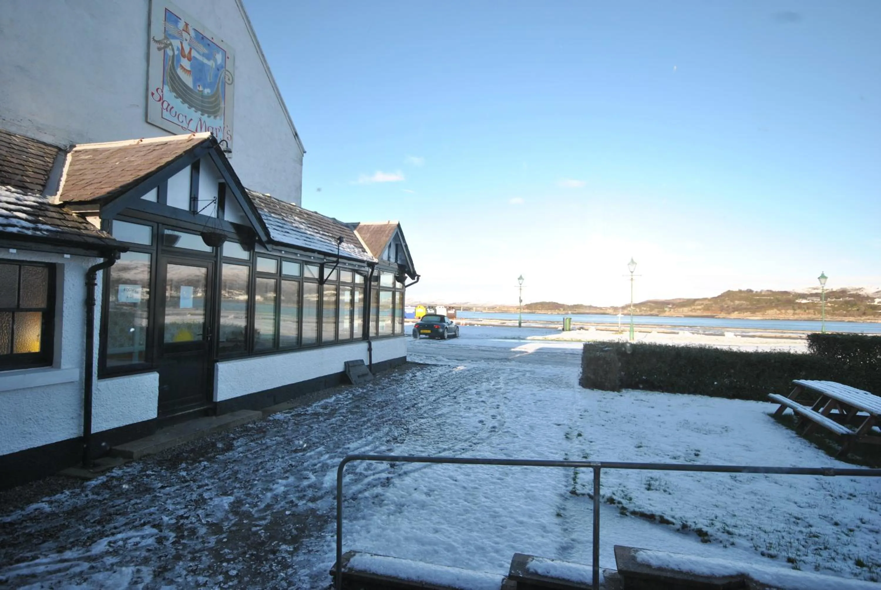 Facade/entrance in Saucy Mary's Hostel