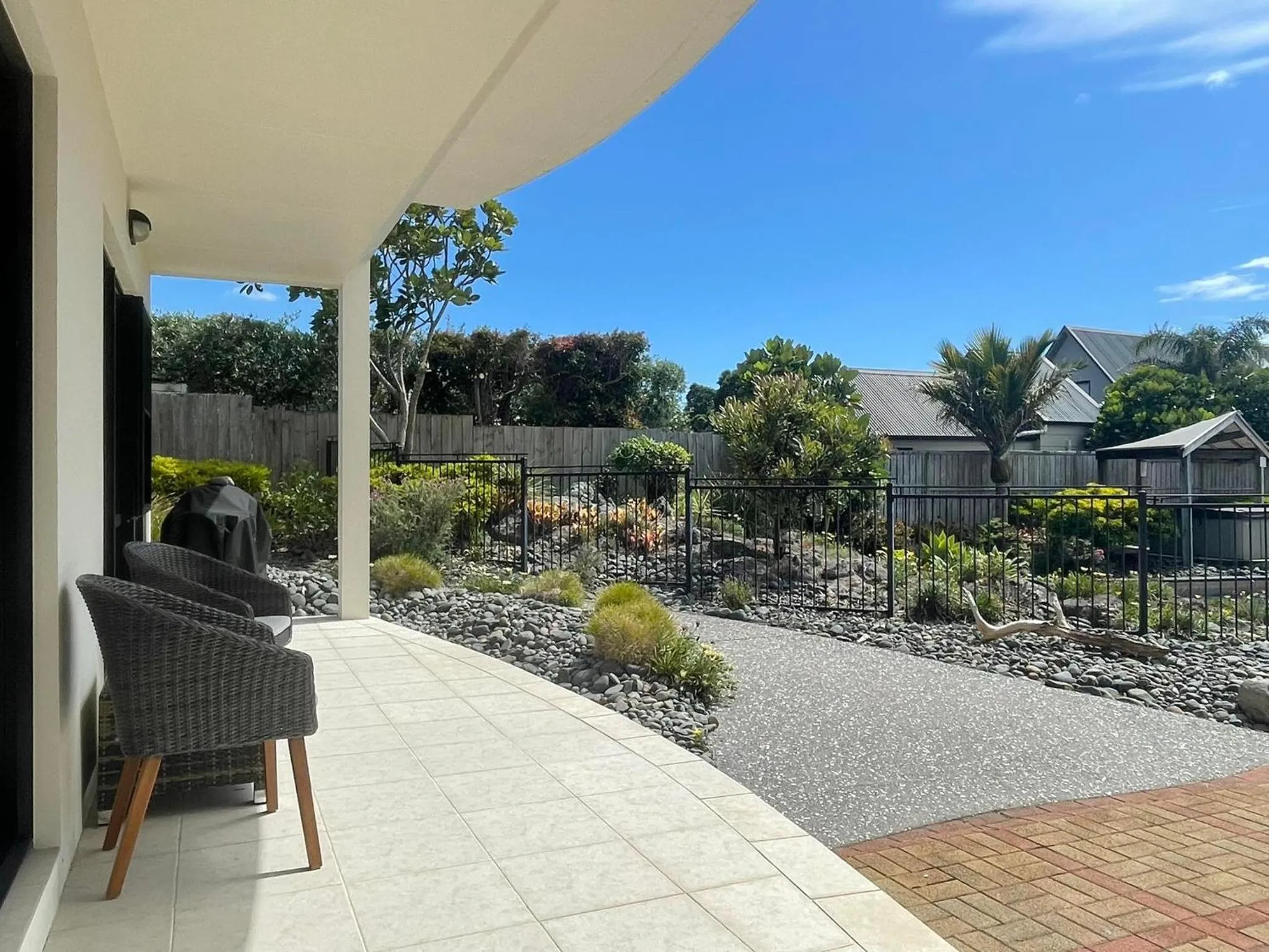 Patio in Ocean Breeze Resort Pauanui