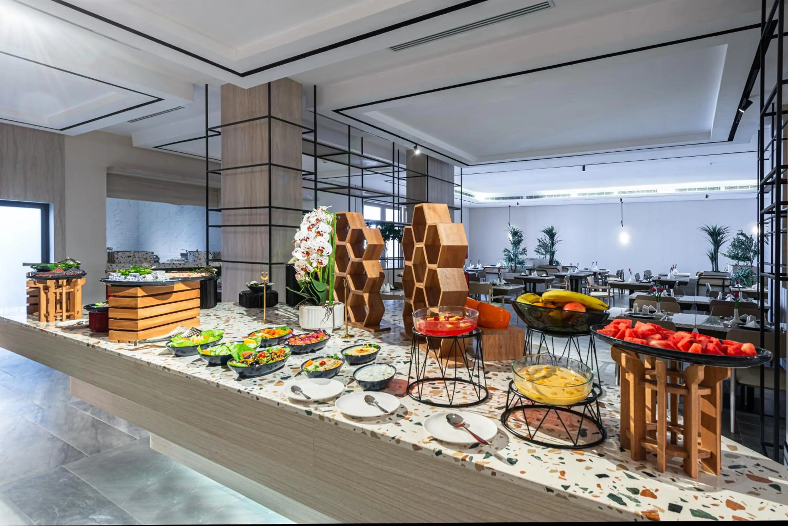 Buffet breakfast in Ewaa Express Hotel - Abha