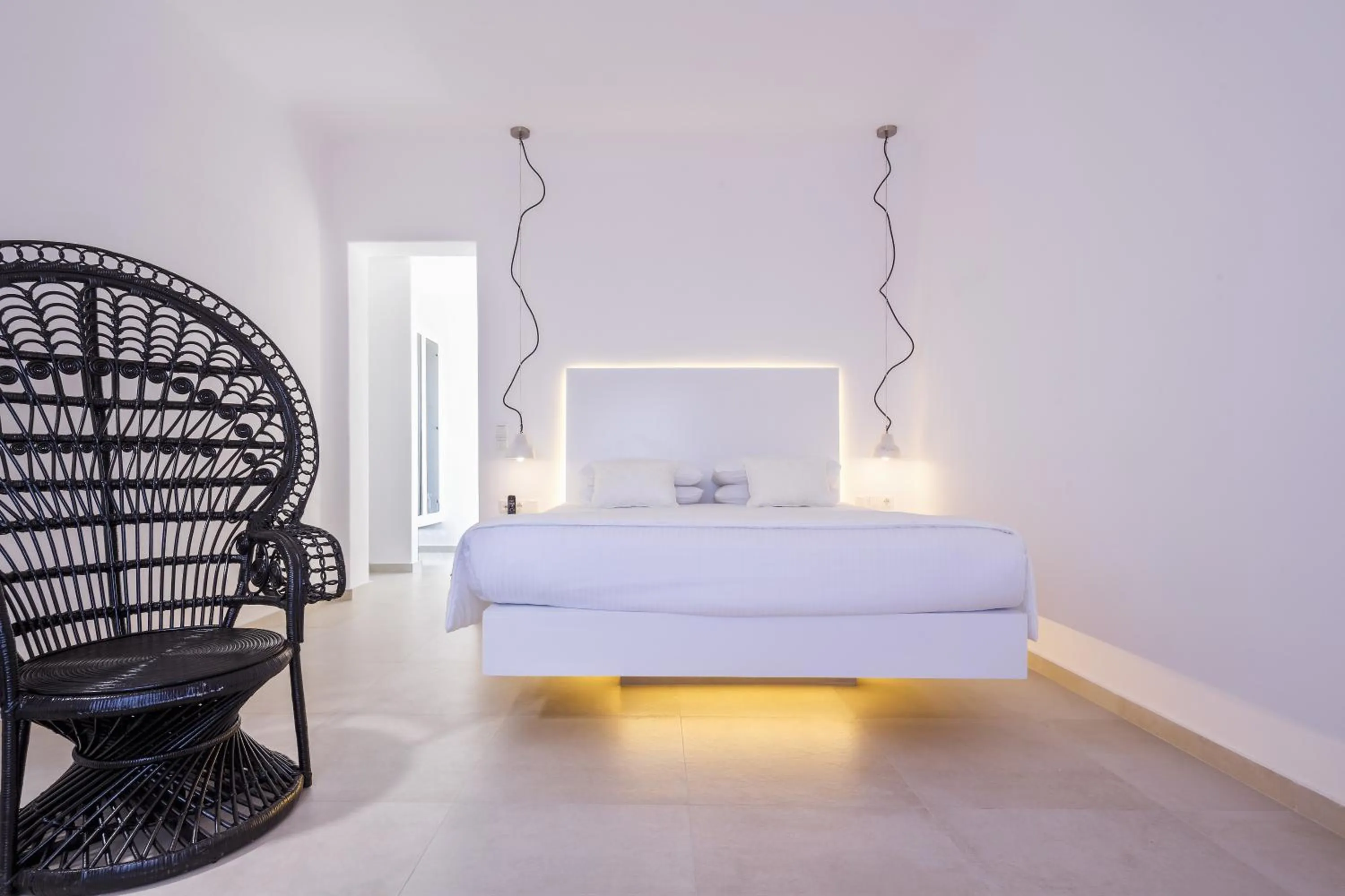 Bedroom, Bed in Art Hotel Santorini