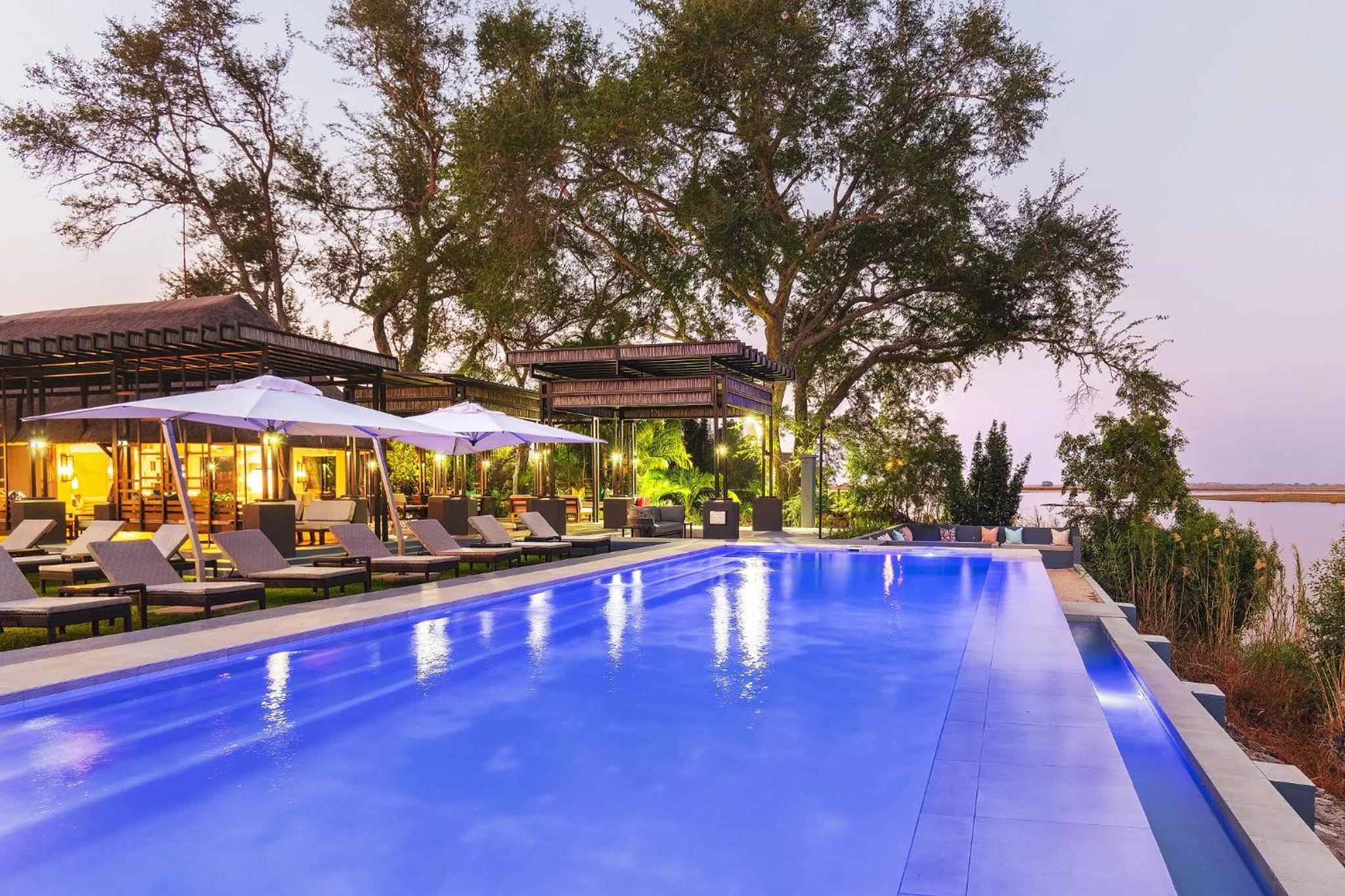 Pool view in Chobe Water Villas