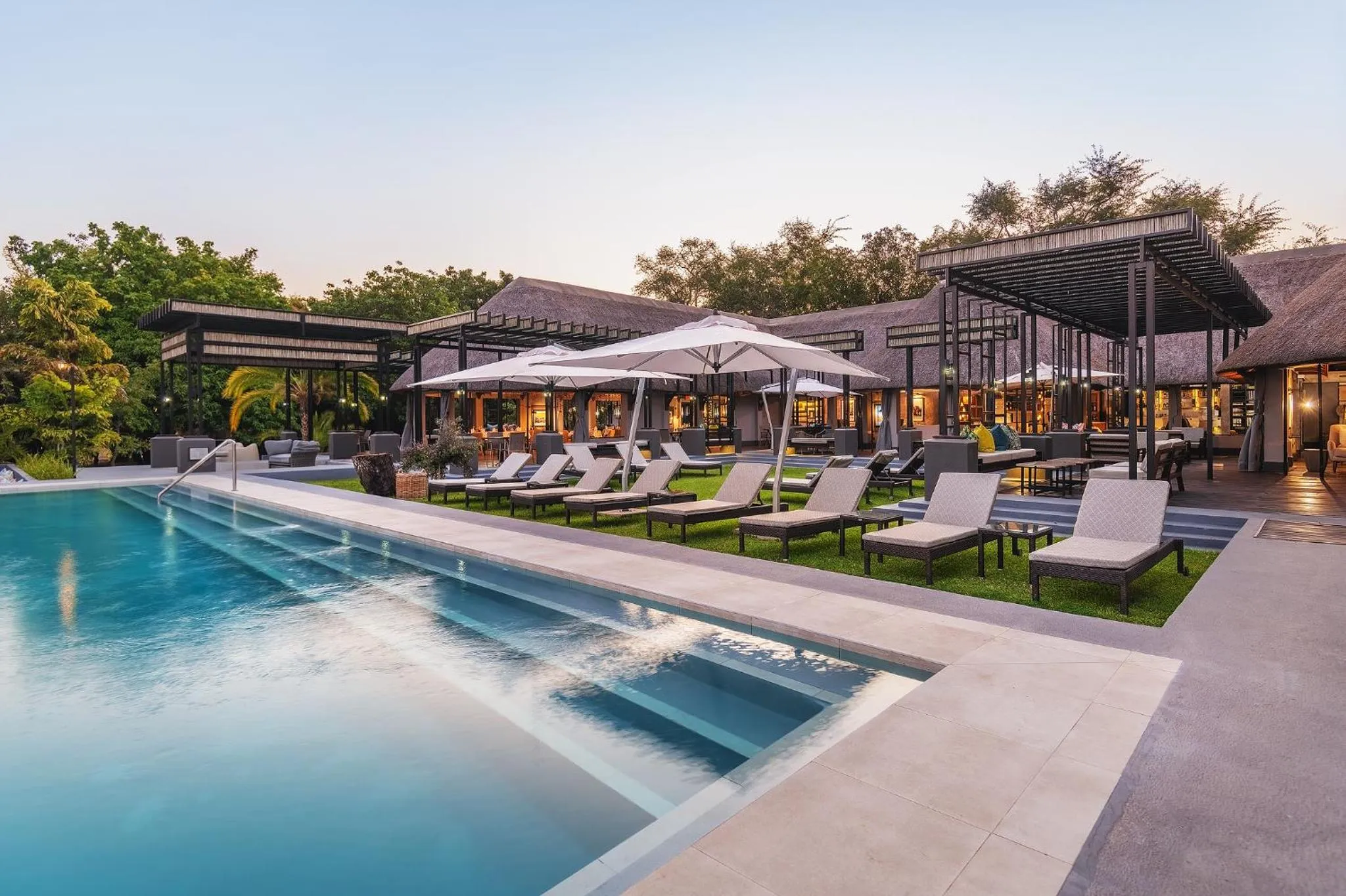 Pool view in Chobe Water Villas