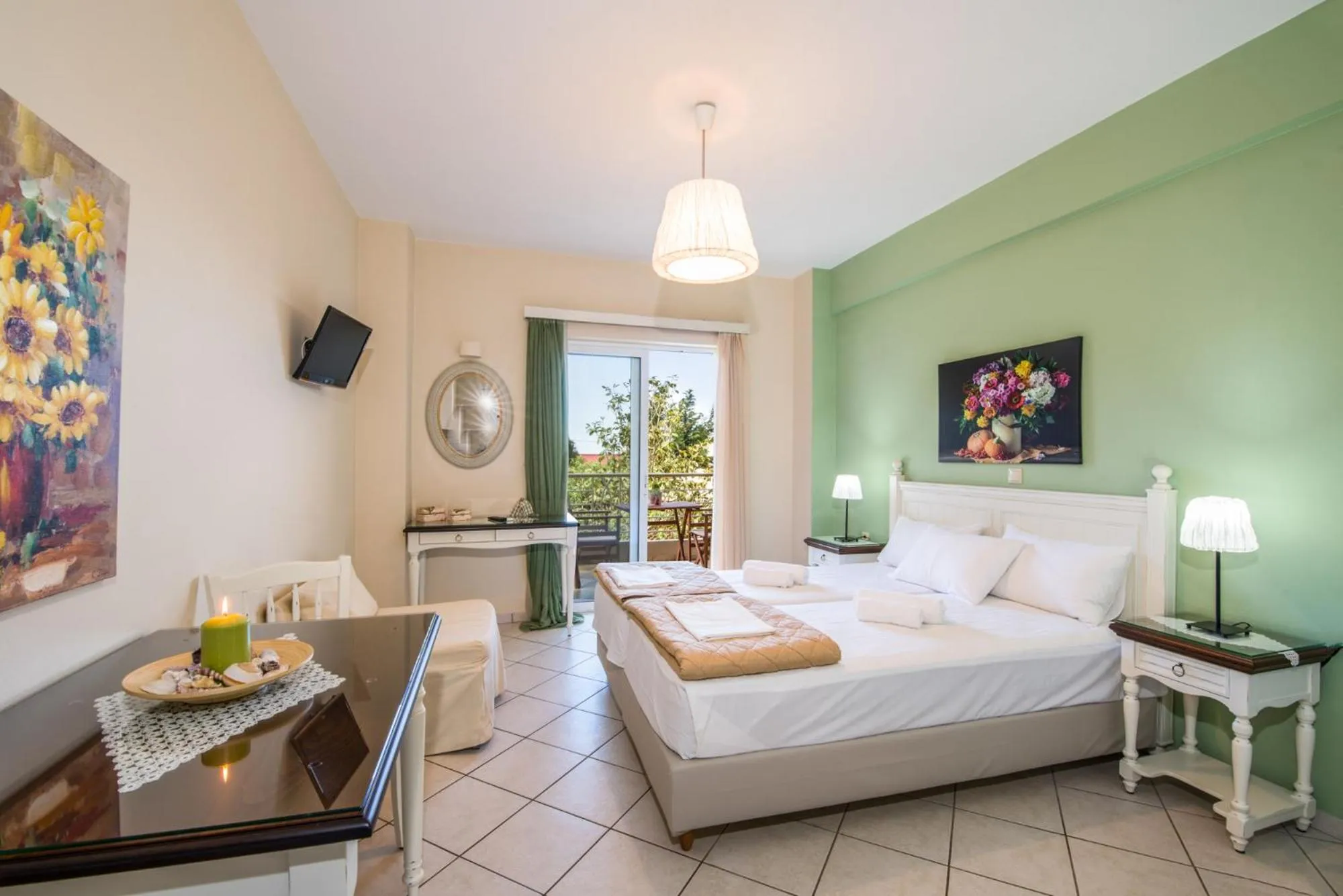 Photo of the whole room, Bed in Stamatakis Boutique Studios