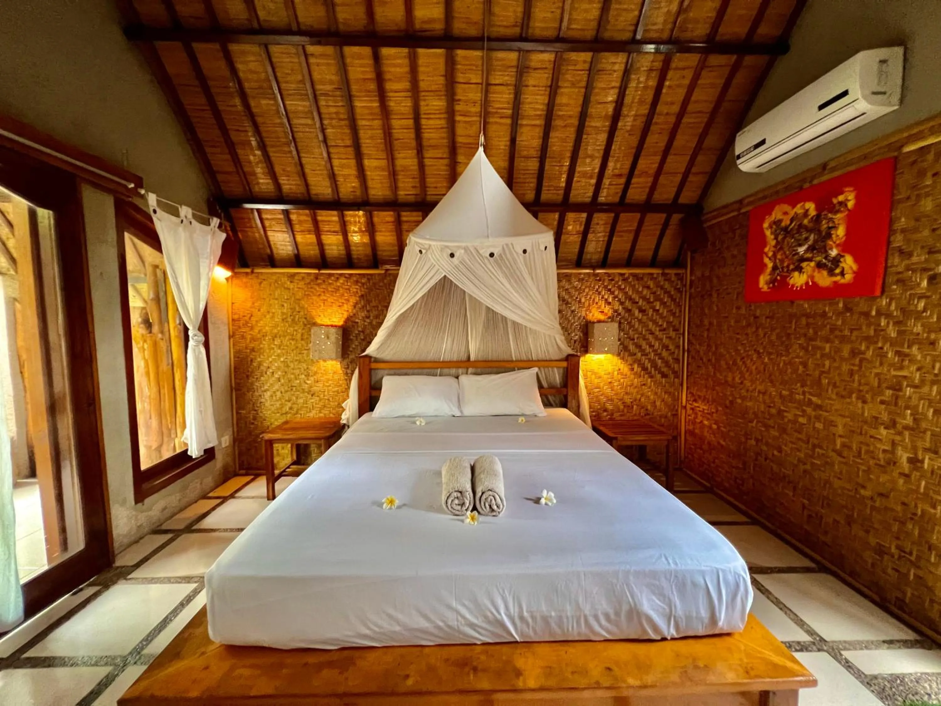 Bed in Sejuk Cottages