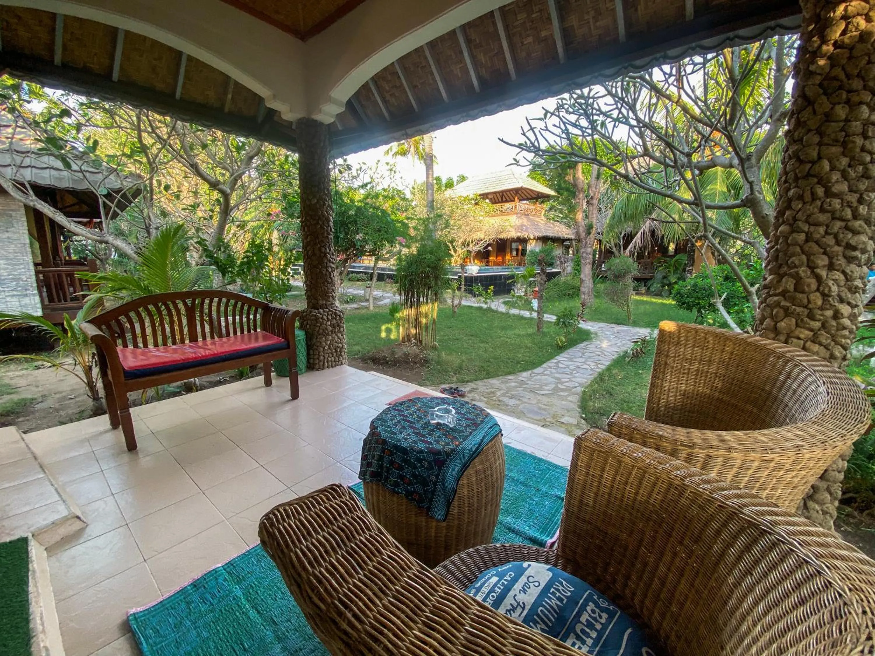 Seating area in Sejuk Cottages