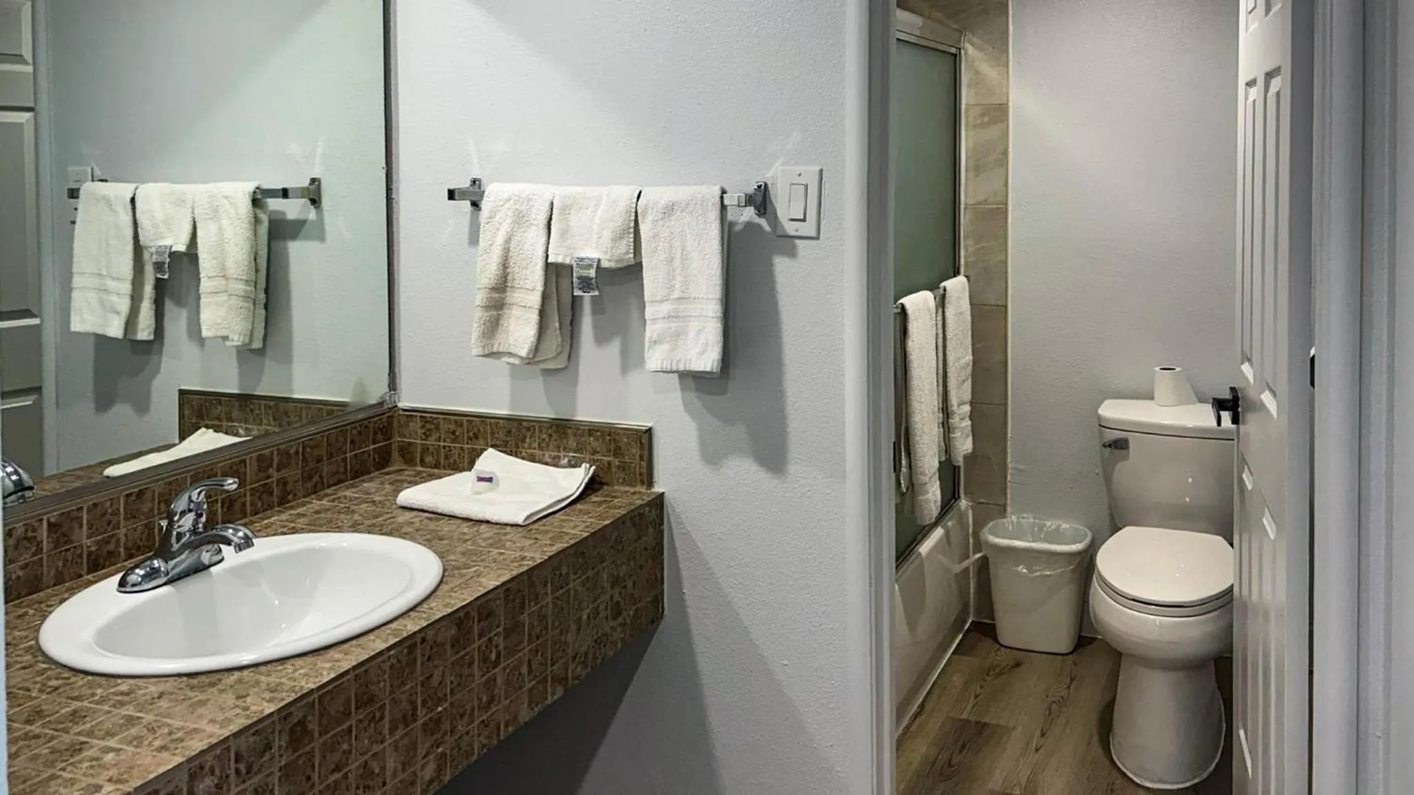 Bathroom in Motel 6 Selma, CA