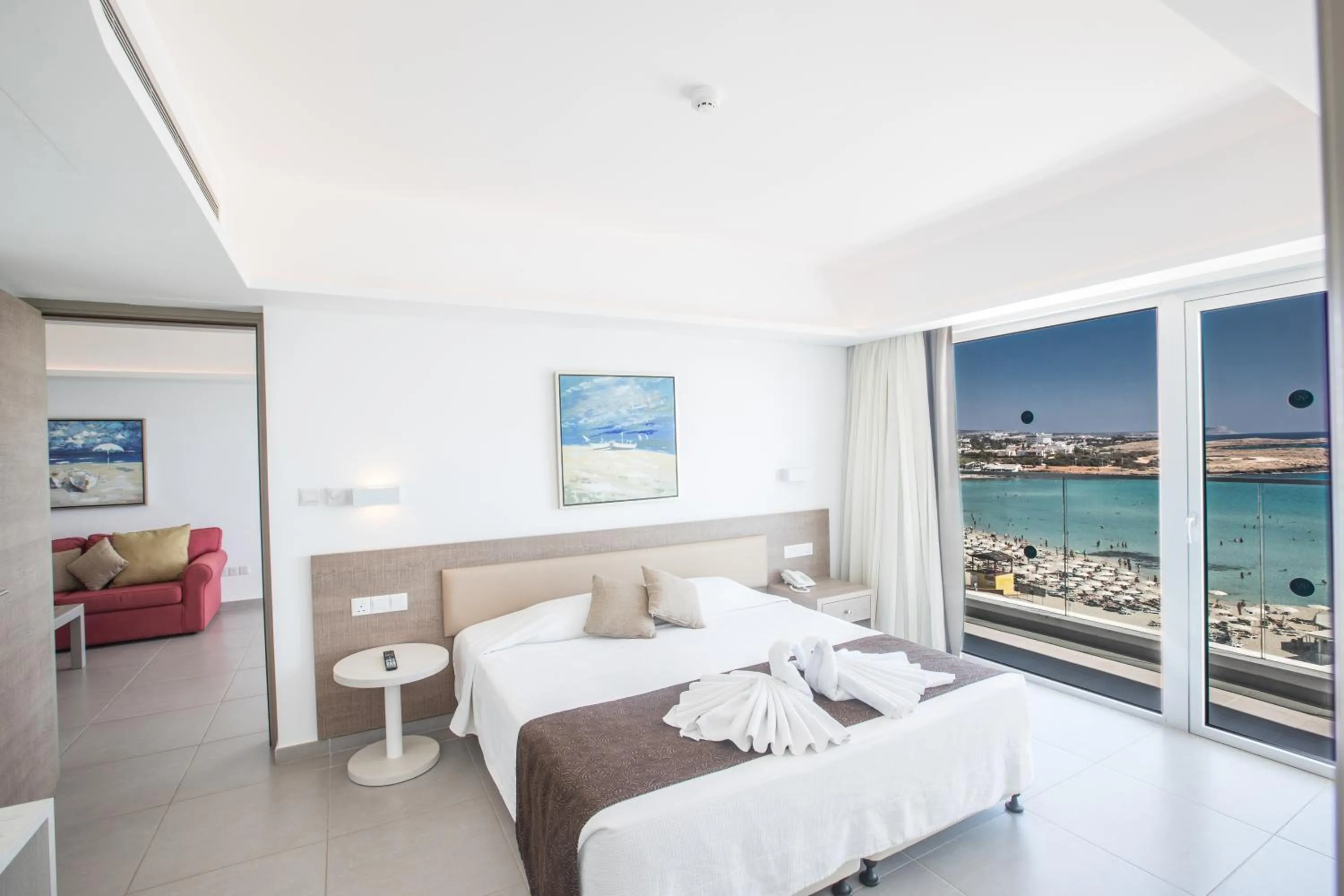 Bedroom, Bed in Vassos Nissi Plage Hotel & Spa