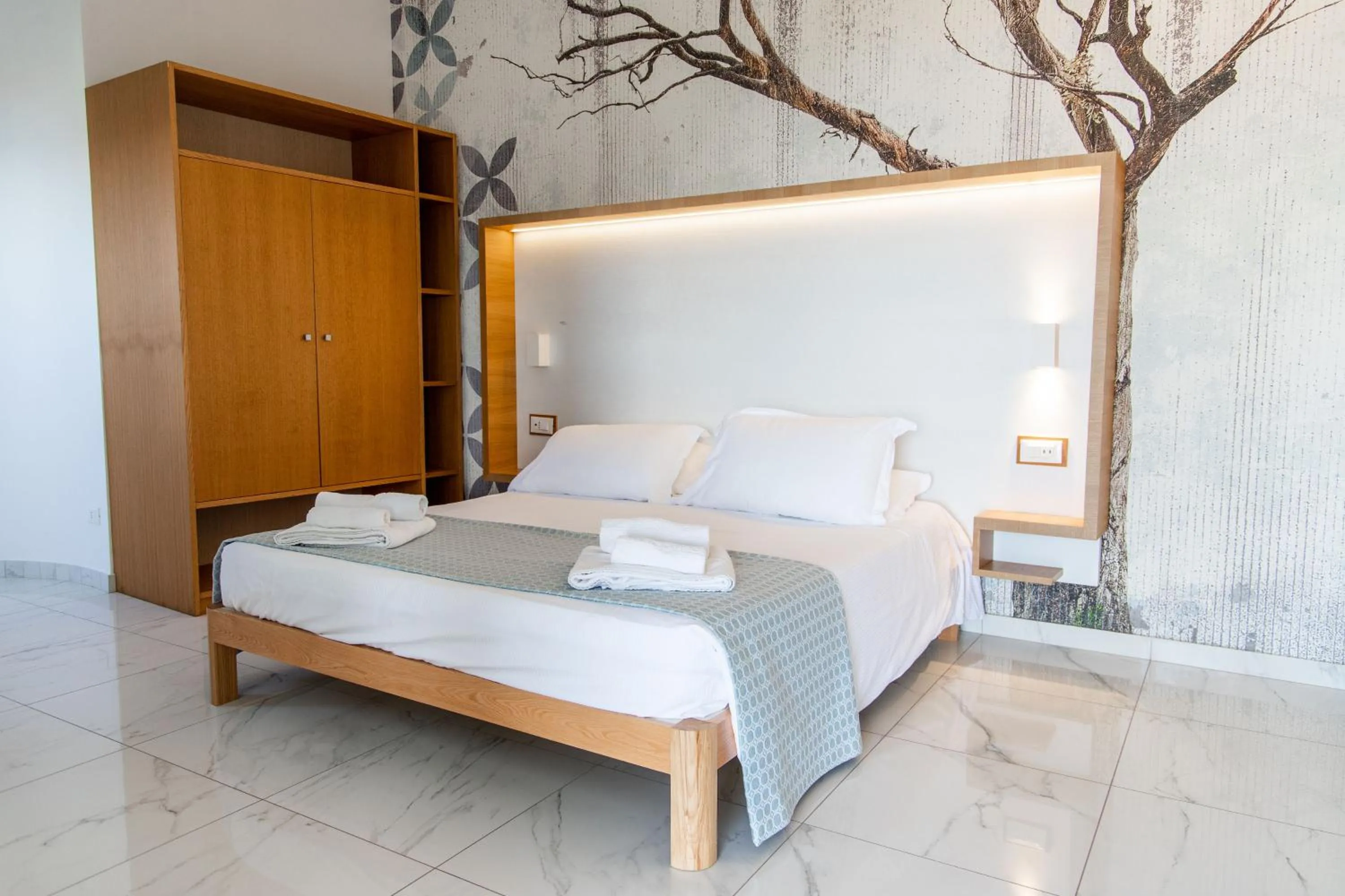 Bed in Hotel Villaggio Stromboli