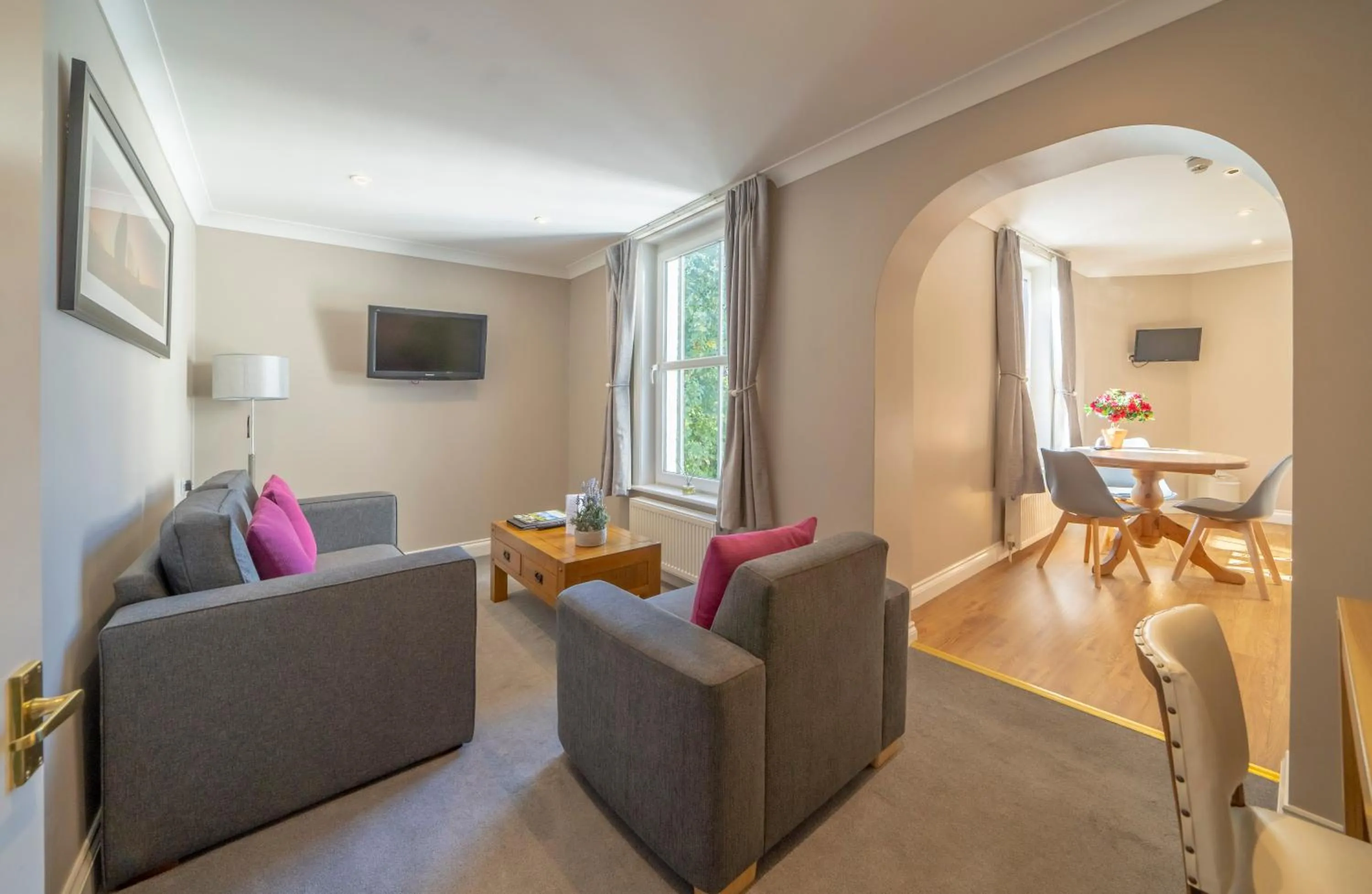 Living room in Peartree Serviced Apartments