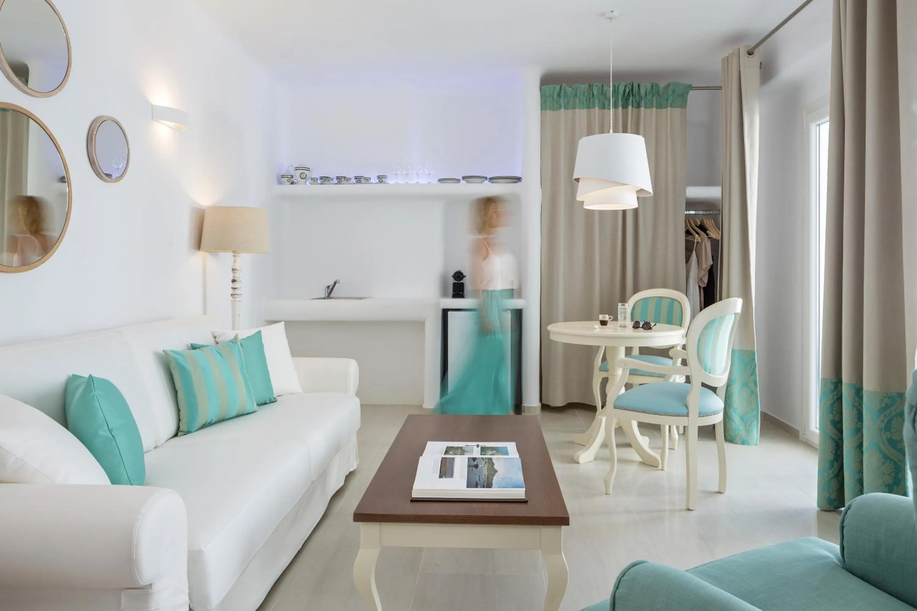 Living room in Colours of Mykonos Luxury Residences & Suites