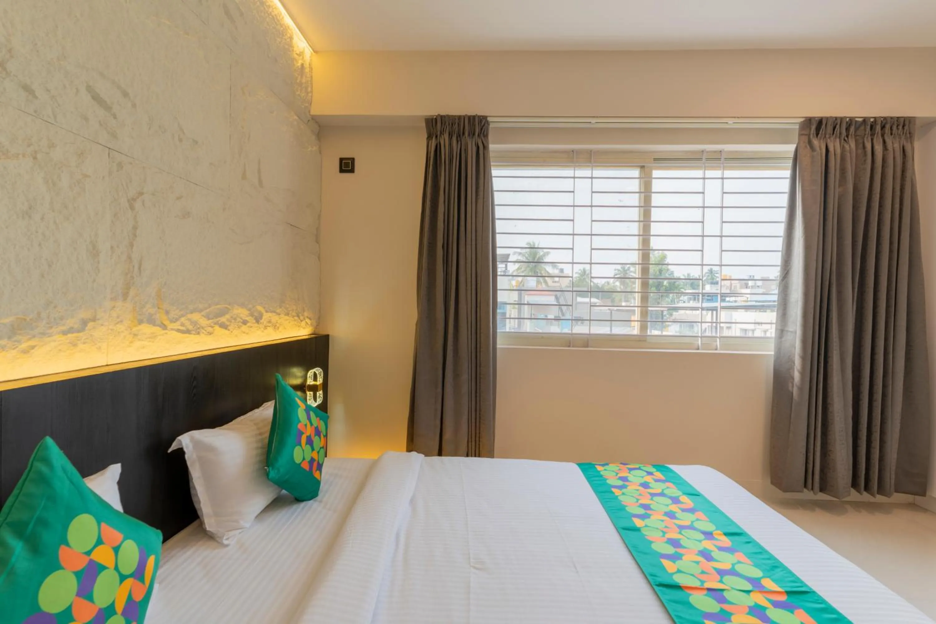 Bedroom, Bed in Treebo Sanmaya Retreat, 15 Mins From Mysore Palace