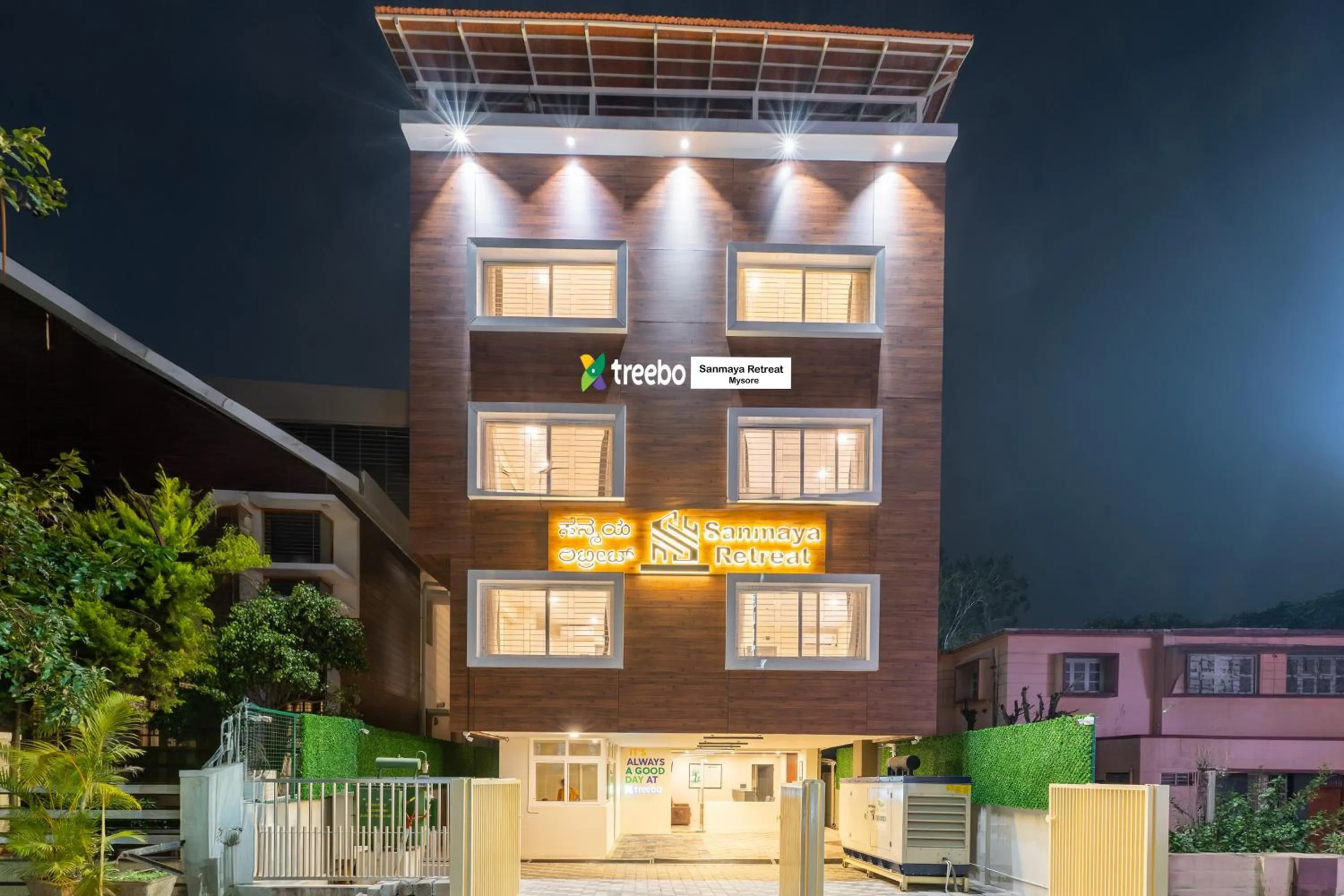 Property building in Treebo Sanmaya Retreat, 15 Mins From Mysore Palace