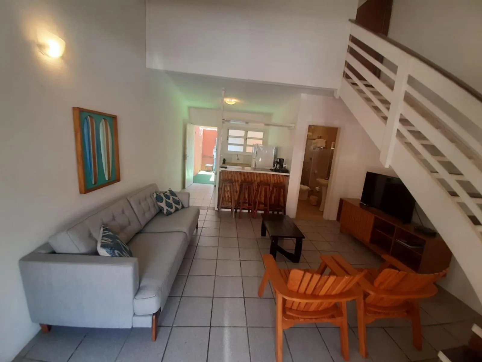 Seating area in Pousada Pantai Maresias