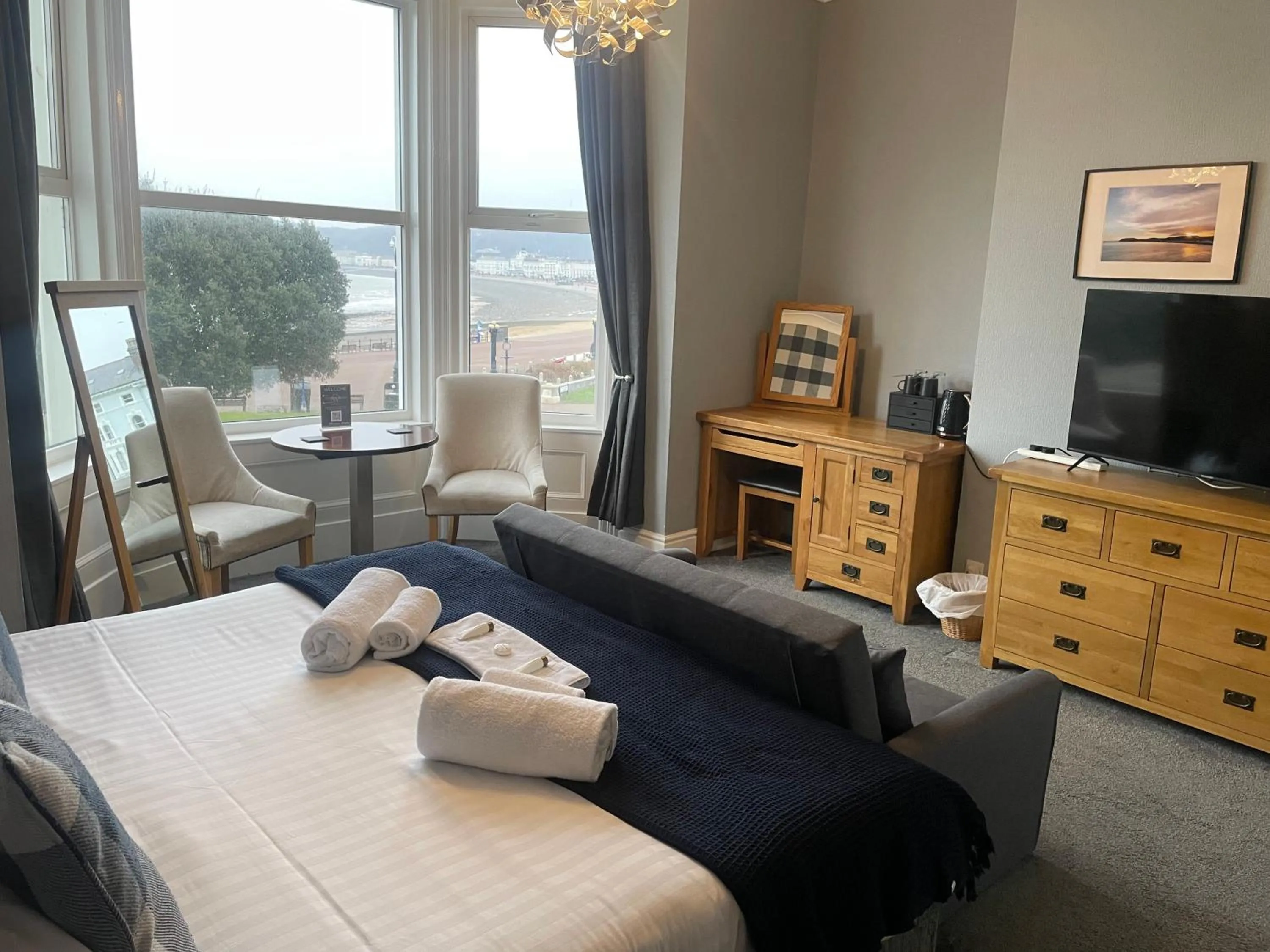 Bed in The Wildings Hotel & Tudno's Restaurant