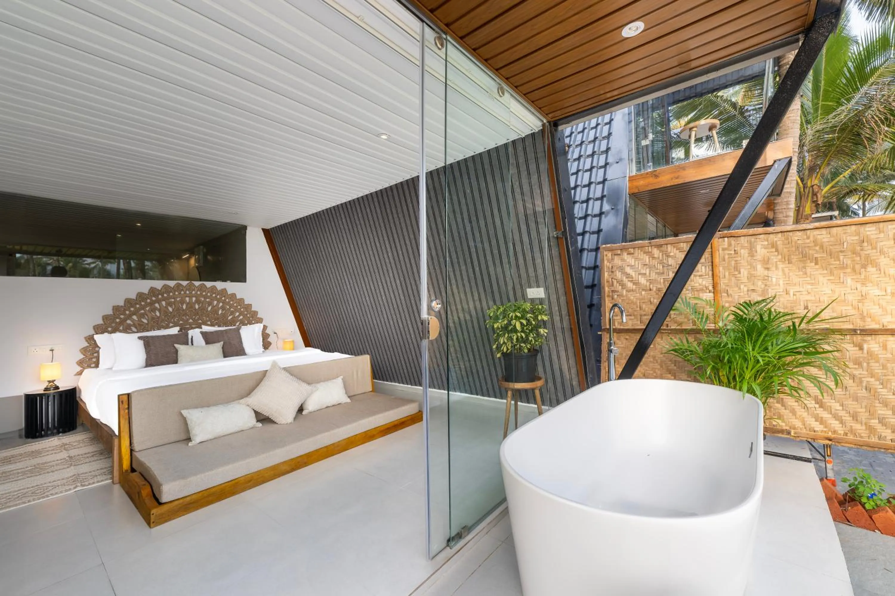 Bath, Bed in The Rose Goa Beach Resort