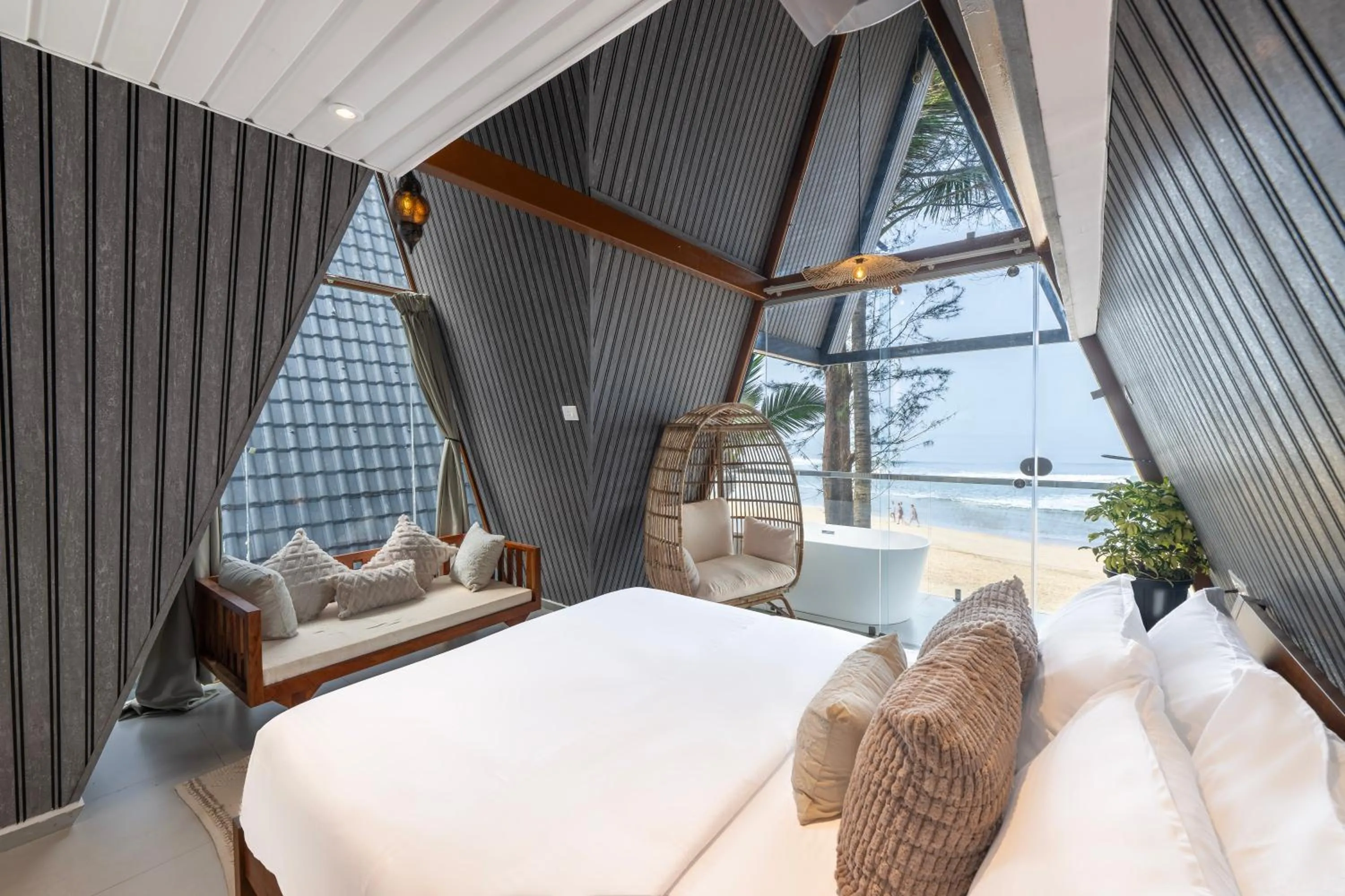 View (from property/room), Bed in The Rose Goa Beach Resort