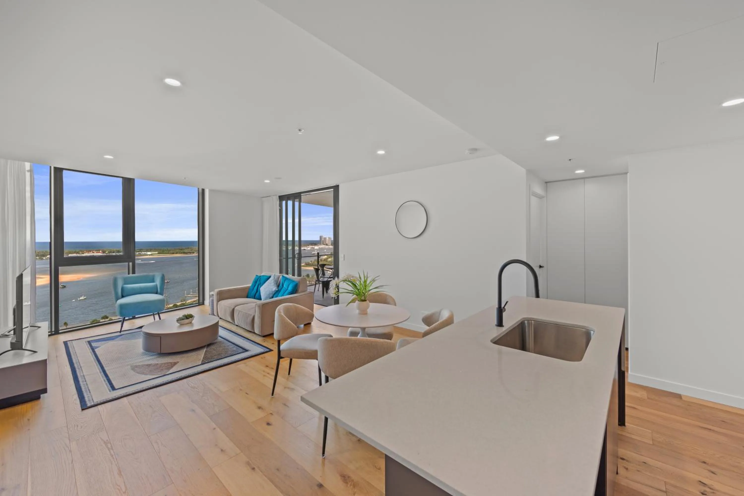 Living room in Marine Quarter Apartments by CLLIX