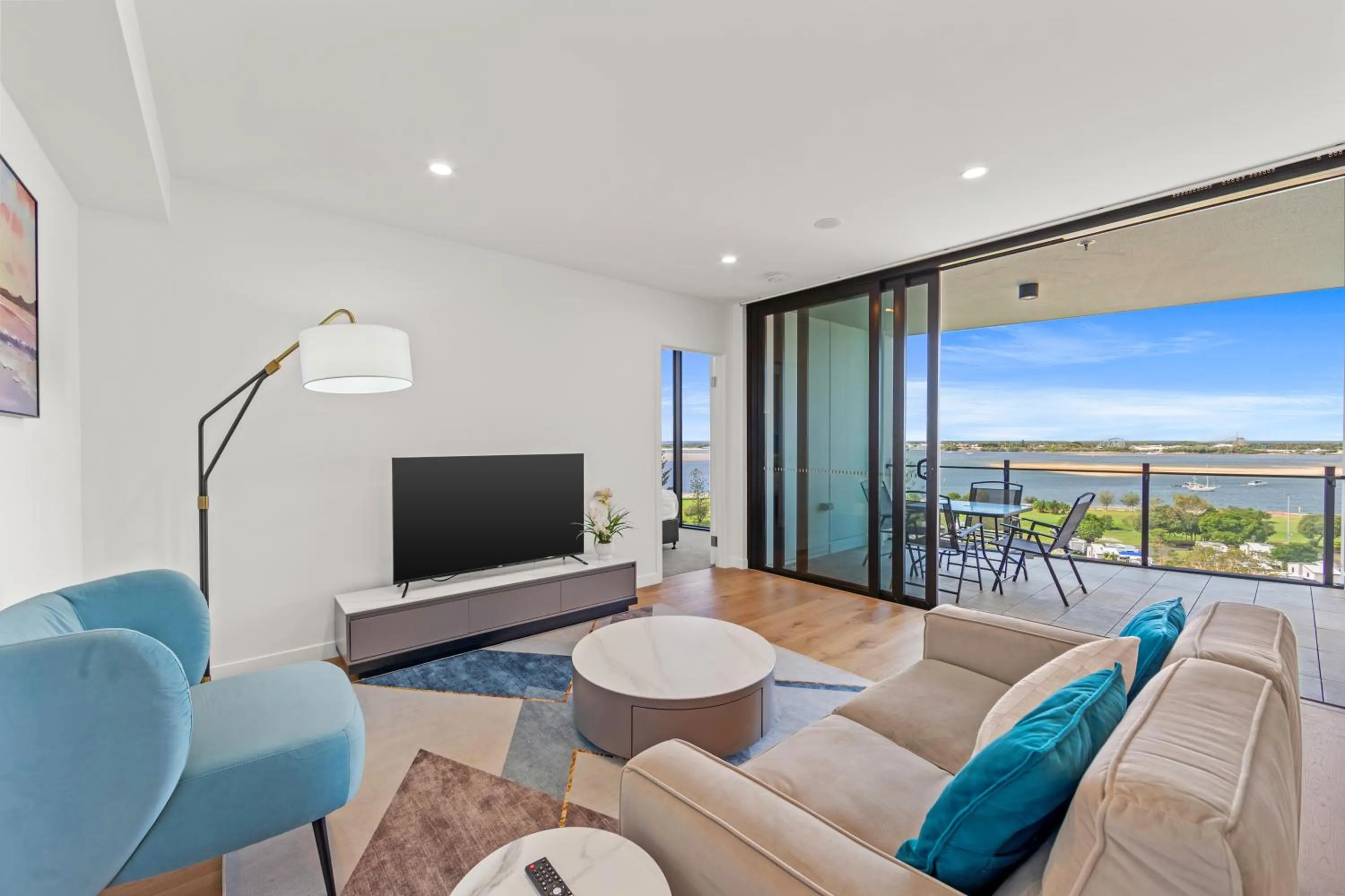 Living room in Marine Quarter Apartments by CLLIX