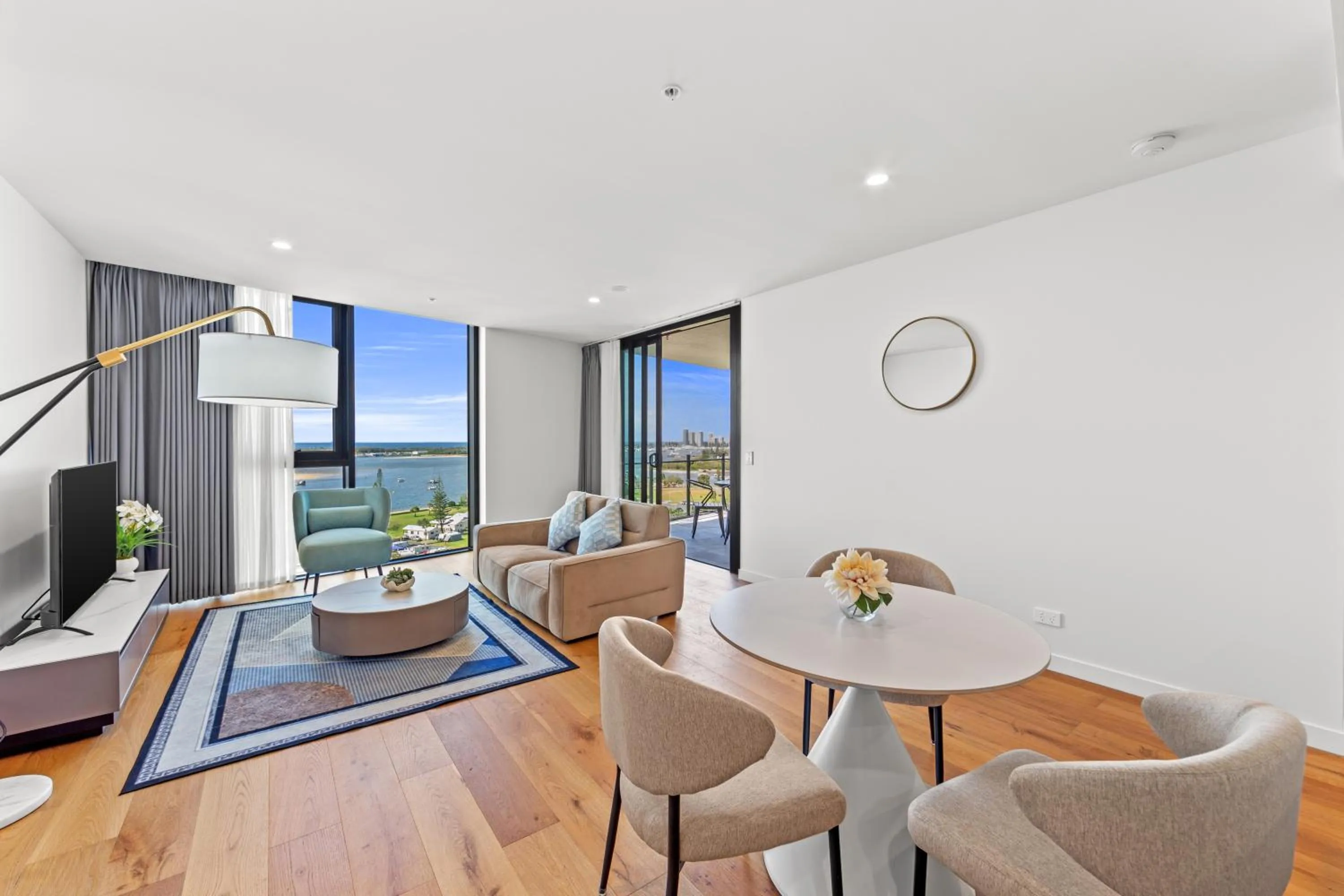 Living room in Marine Quarter Apartments by CLLIX