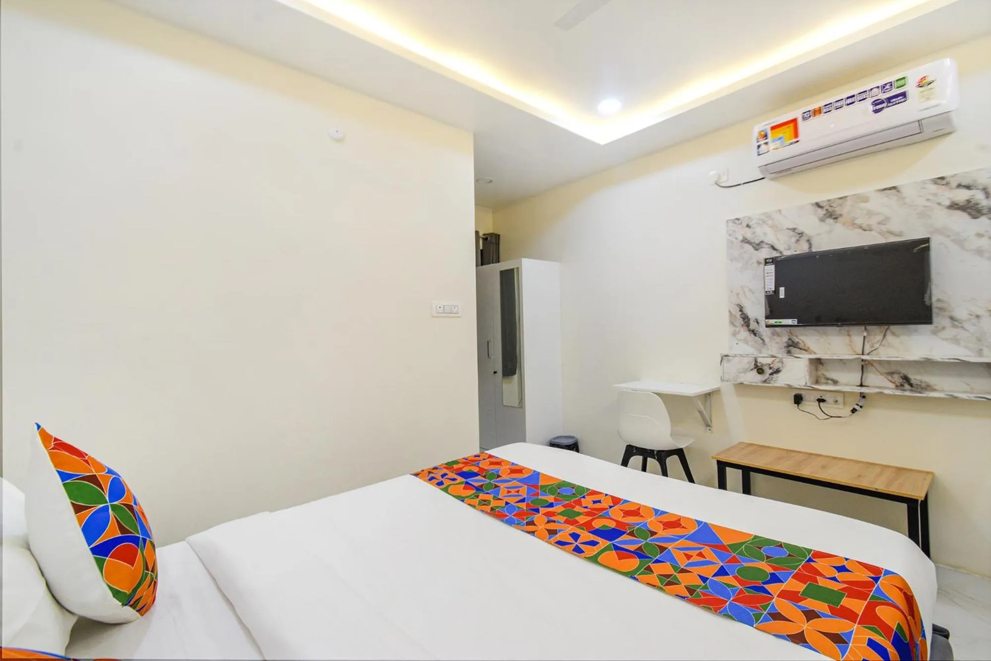Bed in FabHotel SSR Ikon Suites - Nr Hyderabad Central University, Kondapur