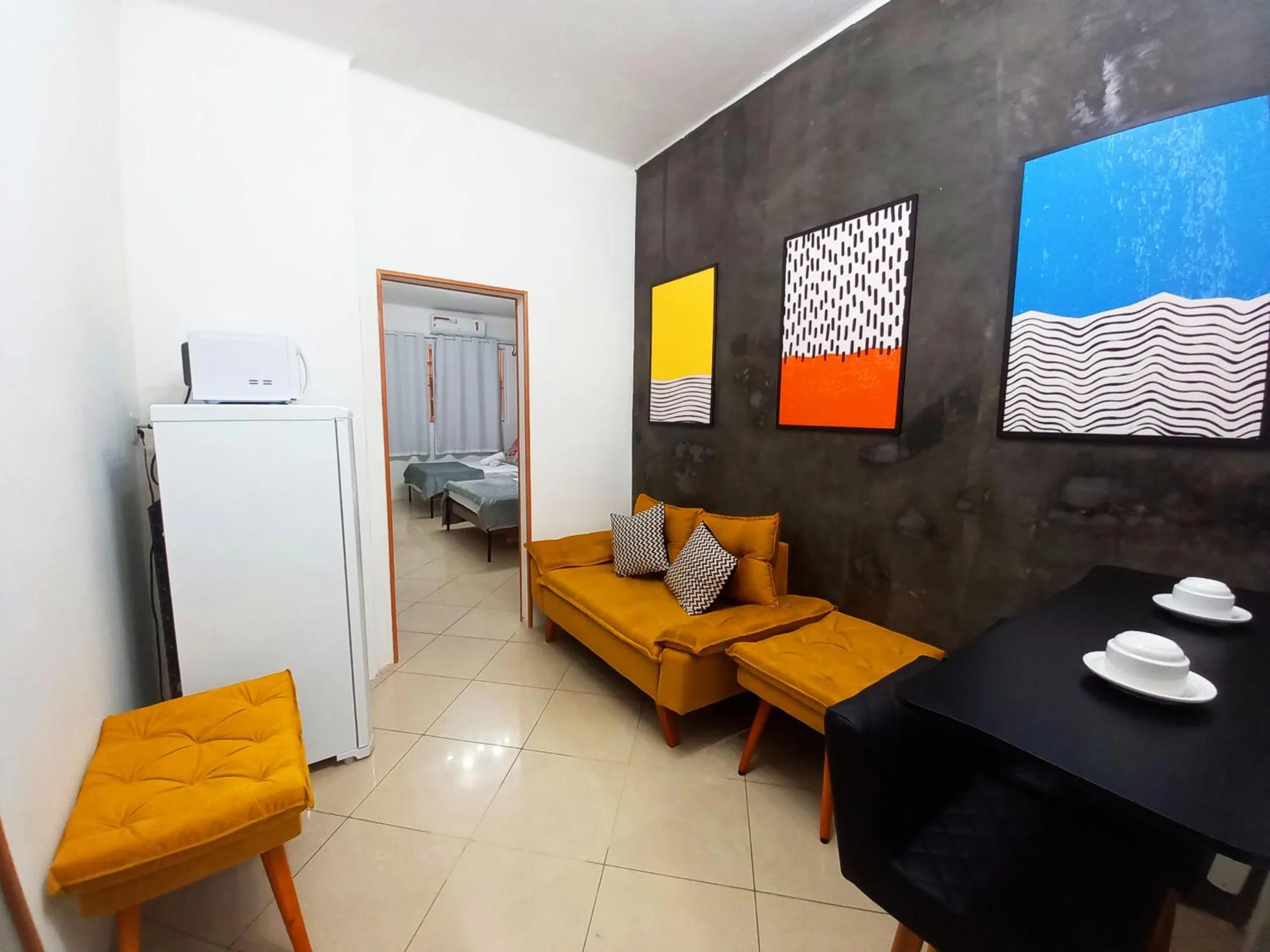 Studio na Praia de Copacabana, maquina de lavar