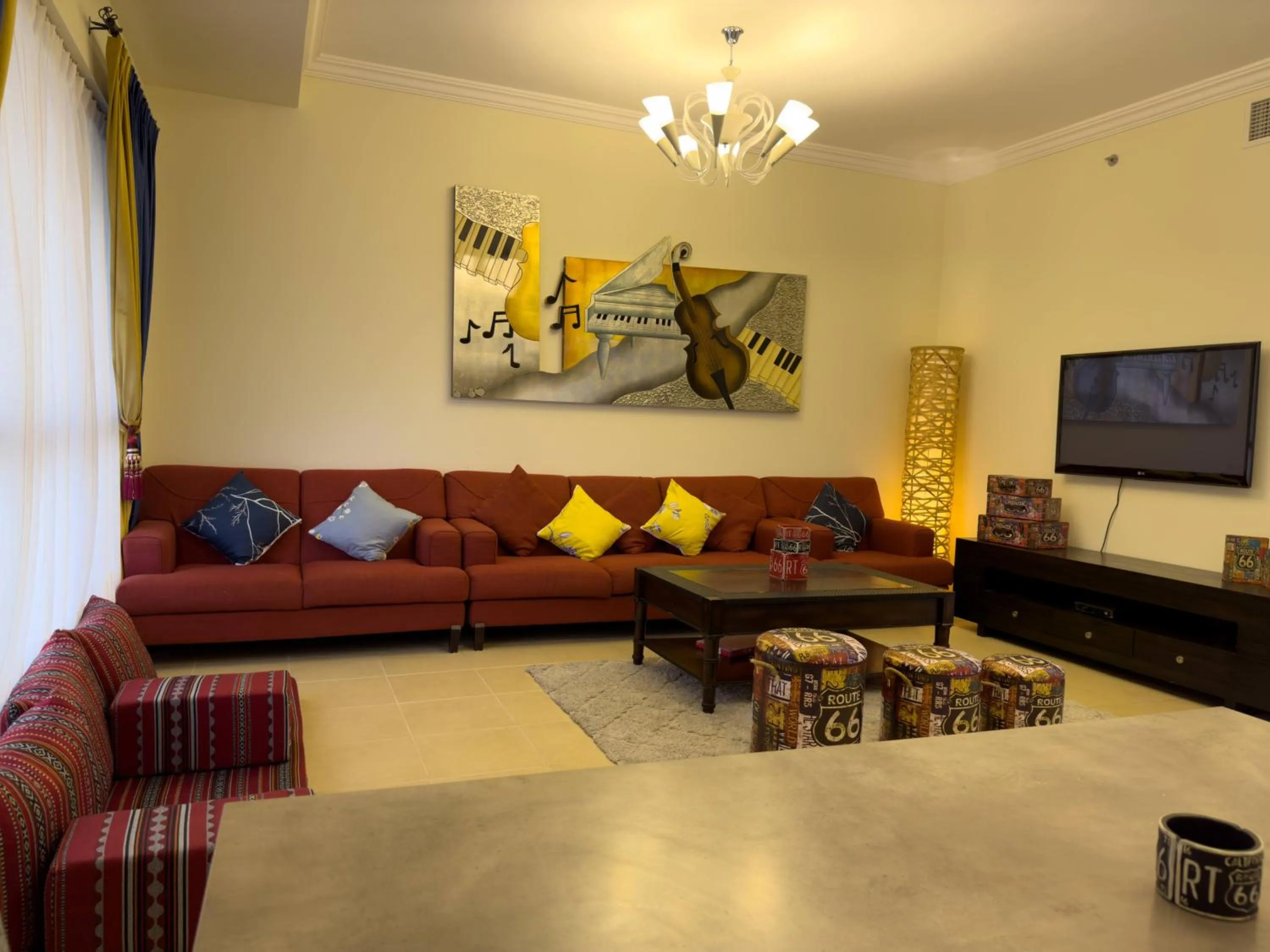 Living room in Route 66 Beach Hostel