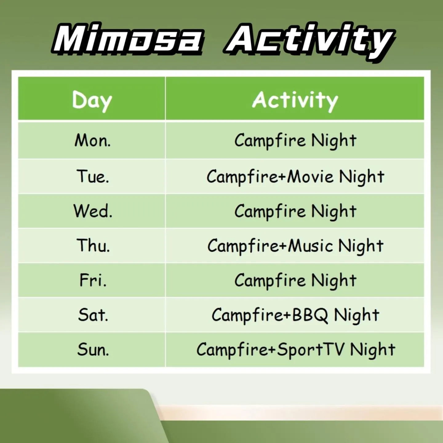 Activities in Mimosa Backpackers Hostel
