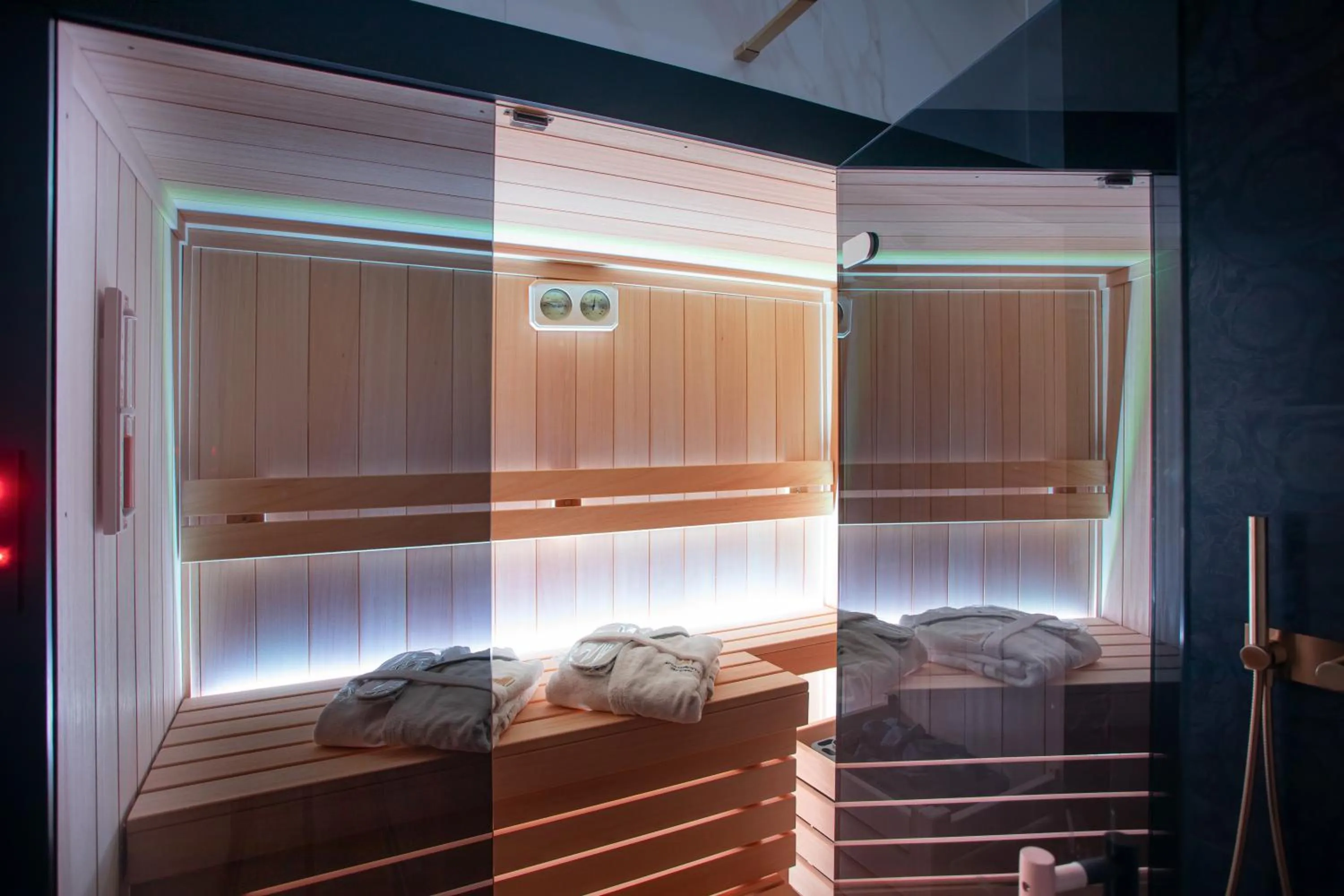 Sauna in Apartamenty Sky Tower z Jakuzzi Przy Oknie