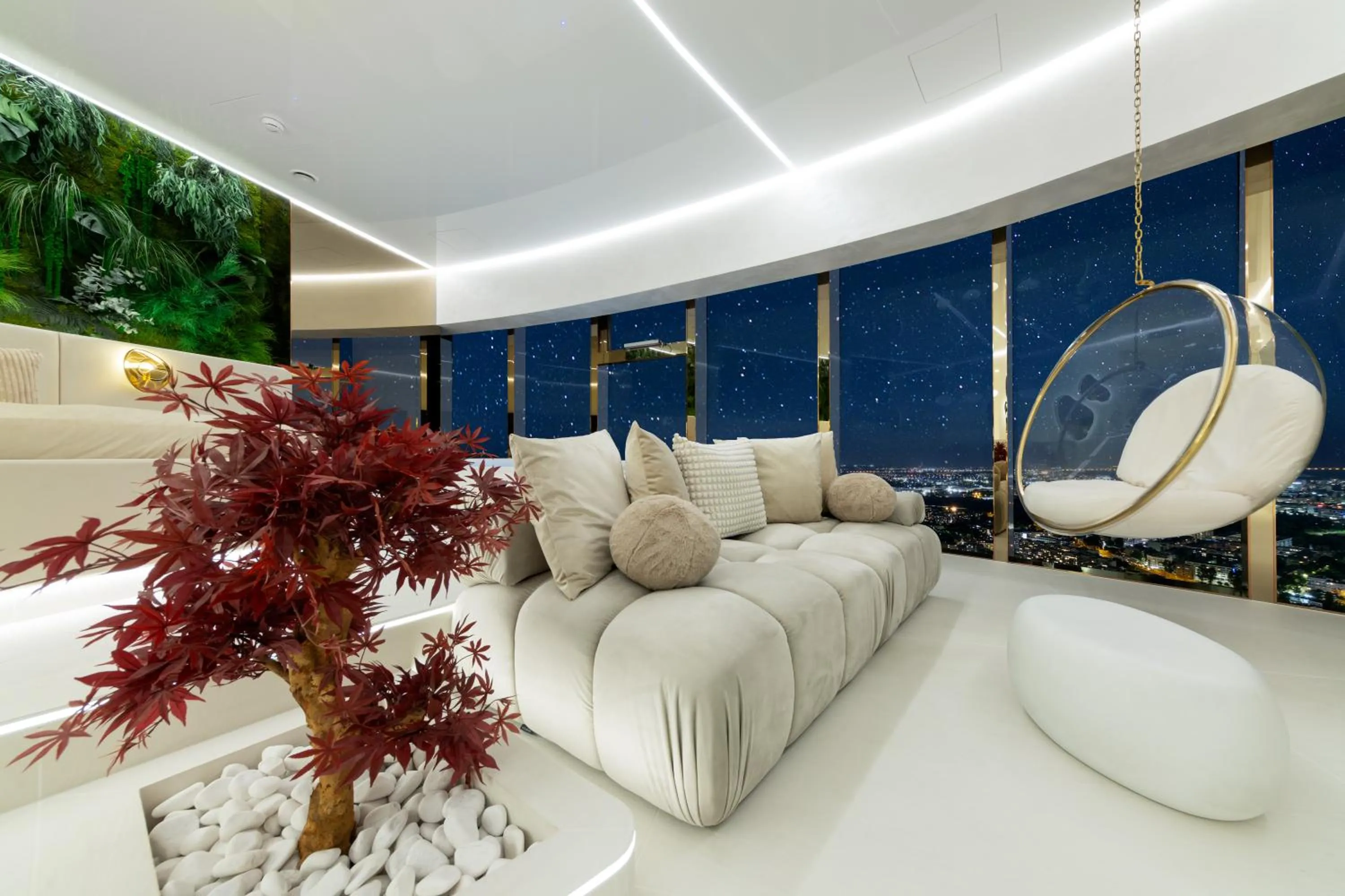 Bed in Apartamenty Sky Tower z Jakuzzi Przy Oknie