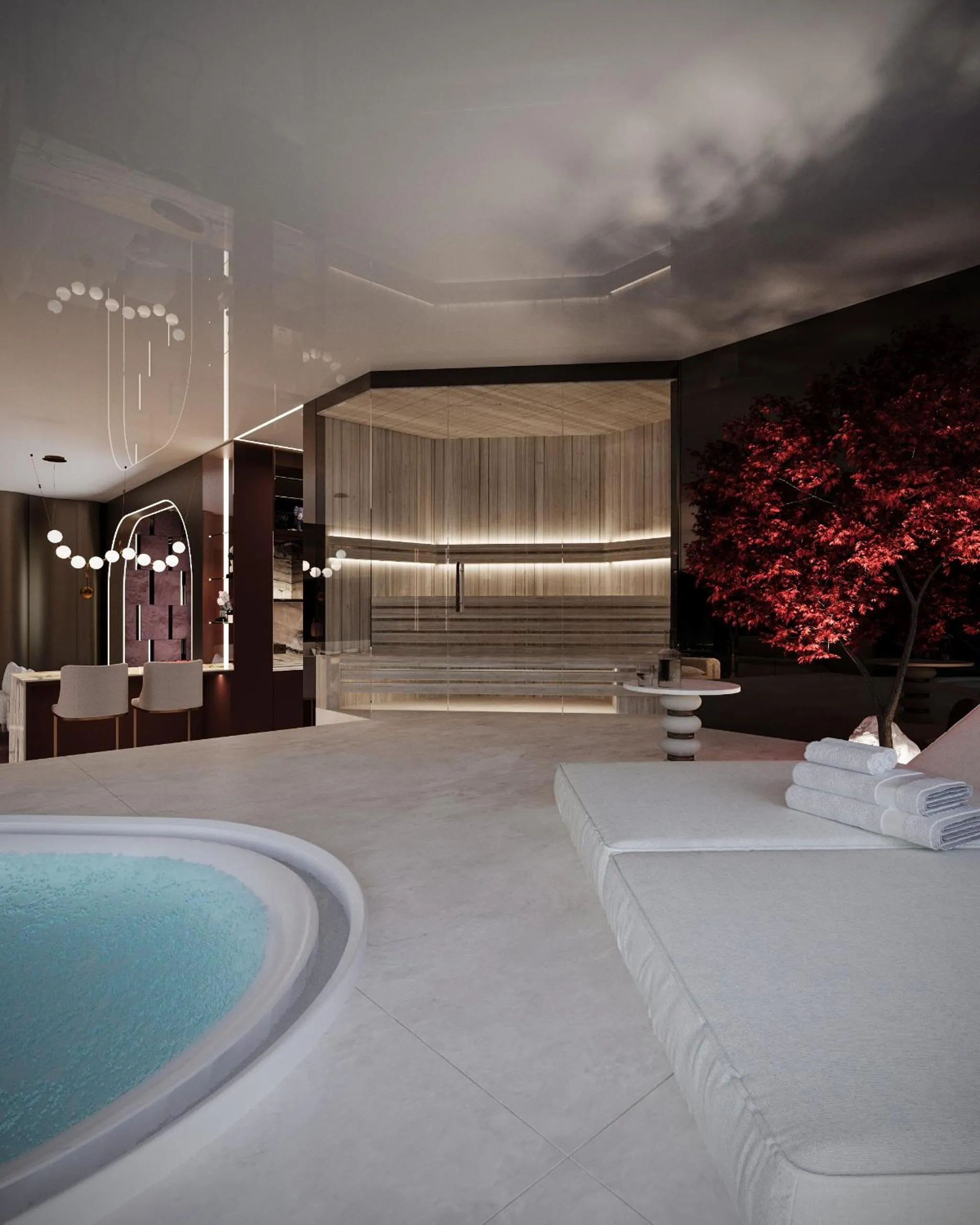 Hot Tub in Apartamenty Sky Tower z Jakuzzi Przy Oknie